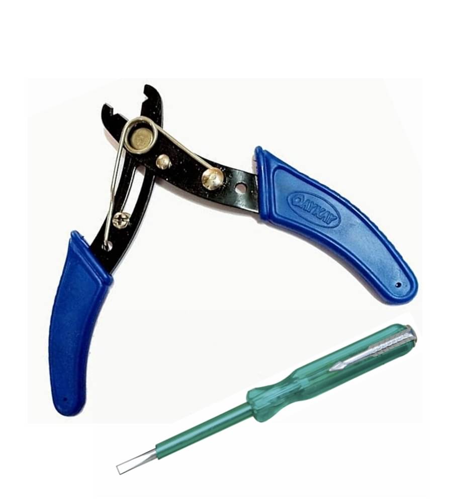 OAYKAY TOOLS Wire Stripper & Cutter 1(pcs) & ScrewDriver Tester With Neon Bulb Green Pack Of 2 OAYKAY TOOLS Wire Stripper & Cutter 1(pcs) & ScrewDriver Tester With Neon Bulb Green Pack Of 2