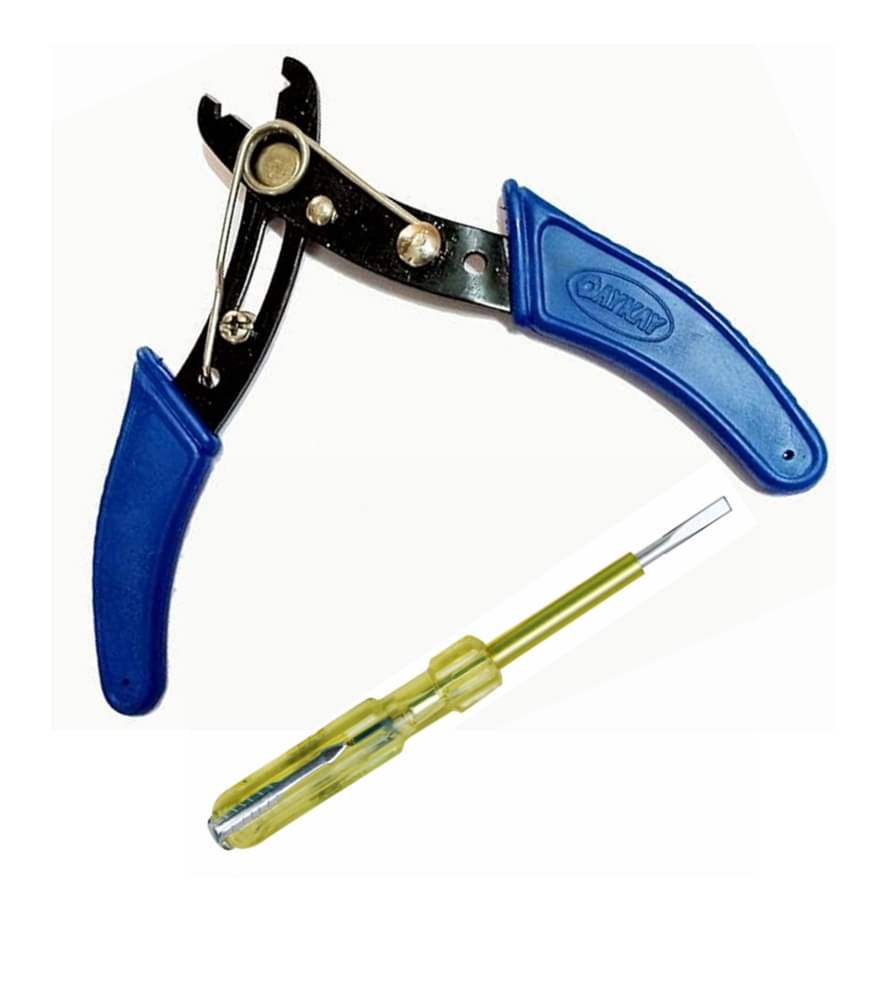     			OAYKAY TOOLS Wire Stripper & Cutter 1(pcs) & ScrewDriver Tester With Neon Bulb Yellow Pack Of 2