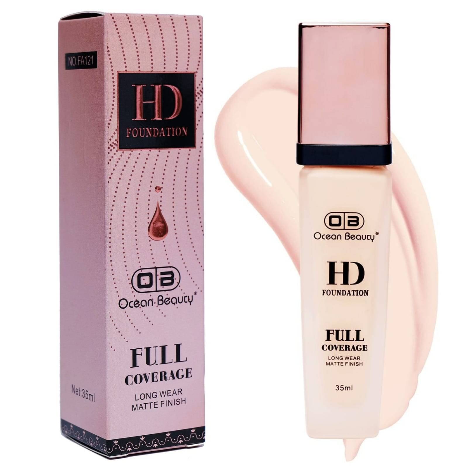     			OB Ocean Beauty Matte Liquid For All Skin Types Skin Ivory Foundation Pack of 1