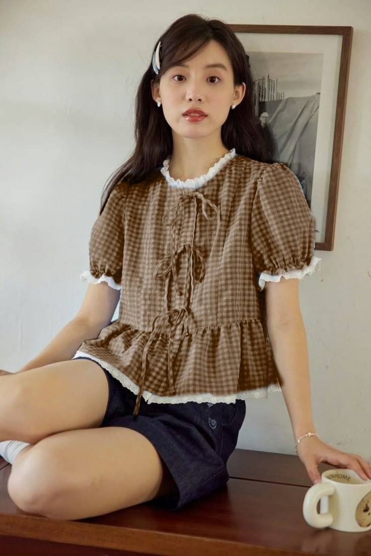 Quintessentials Women's Cotton Regular Top ( Brown ) Quintessentials Women's Cotton Regular Top ( Brown )