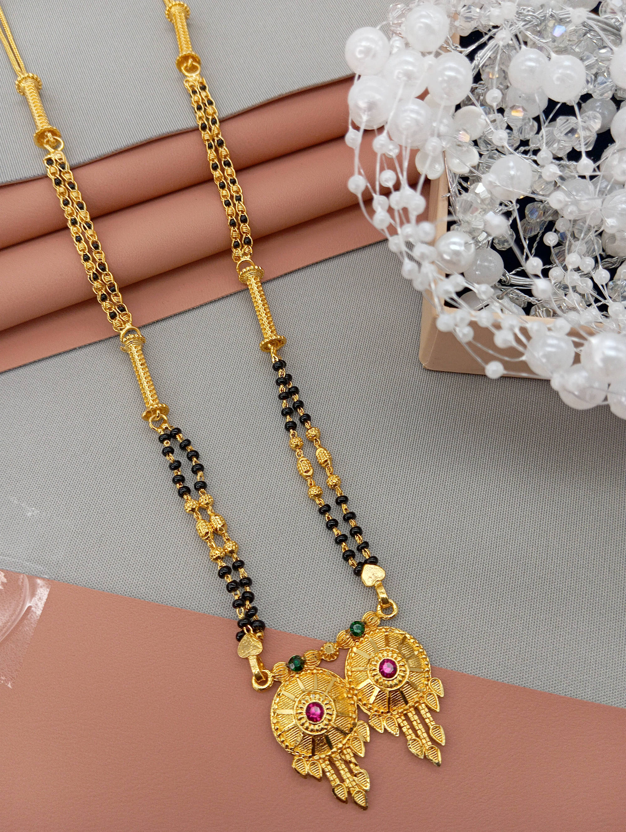 SHANKH-KRIVA Golden Mangalsutra ( Pack of 1 ) SHANKH-KRIVA Golden Mangalsutra ( Pack of 1 )