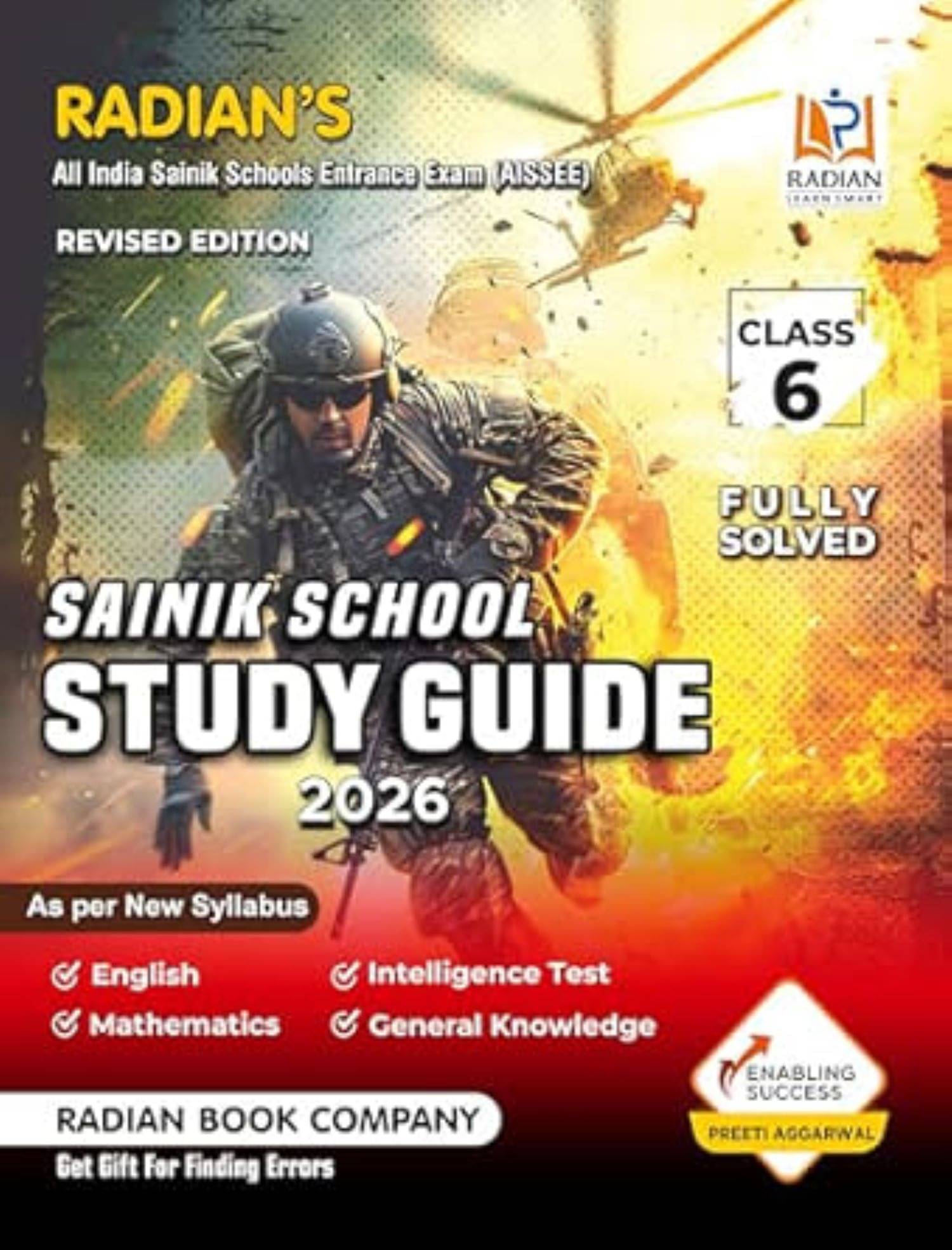     			Sainik School Guide Book Class 6 for (AISSEE) All India Sainik Schools Entrance Exam 2026 (English Medium)