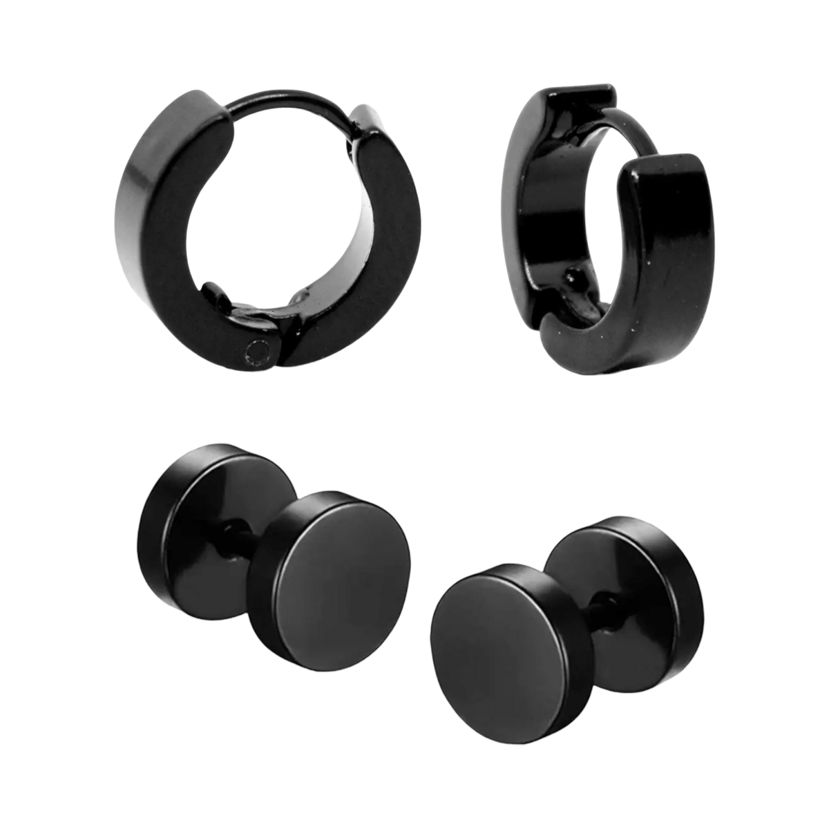     			Shree Ju Black Stud Earrings ( Pack of 2 )