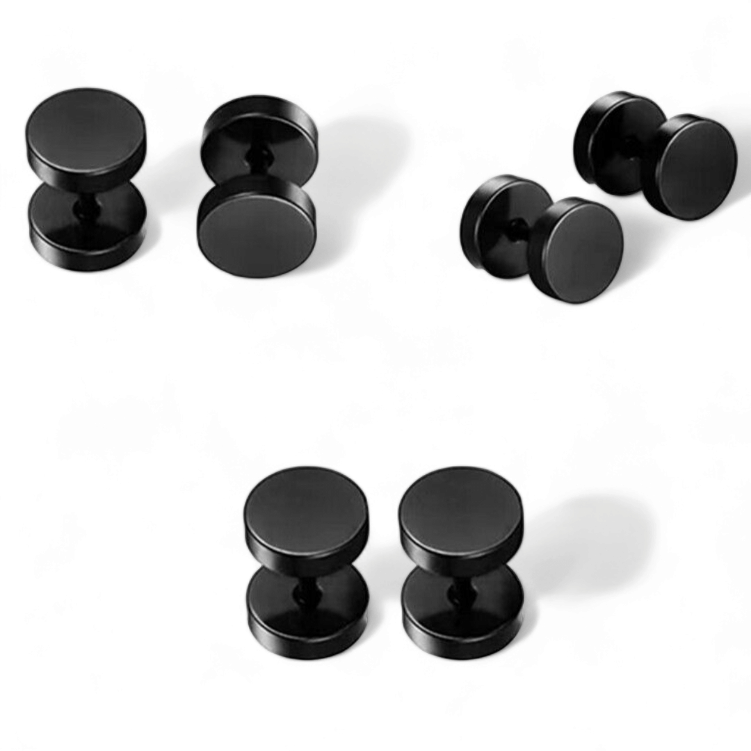     			Shree Ju Black Stud Earrings ( Pack of 3 )