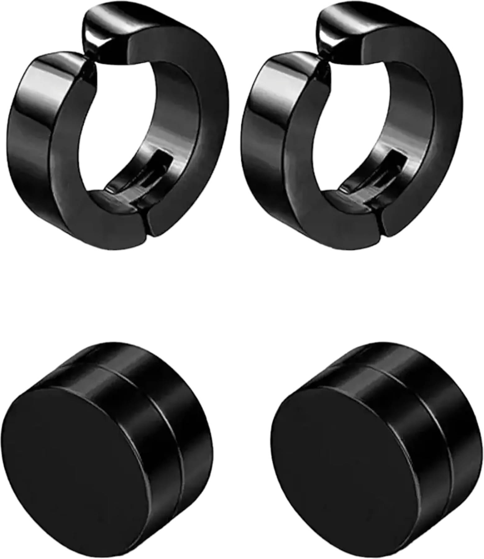     			Shree Ju Black Stud Earrings ( Pack of 2 )