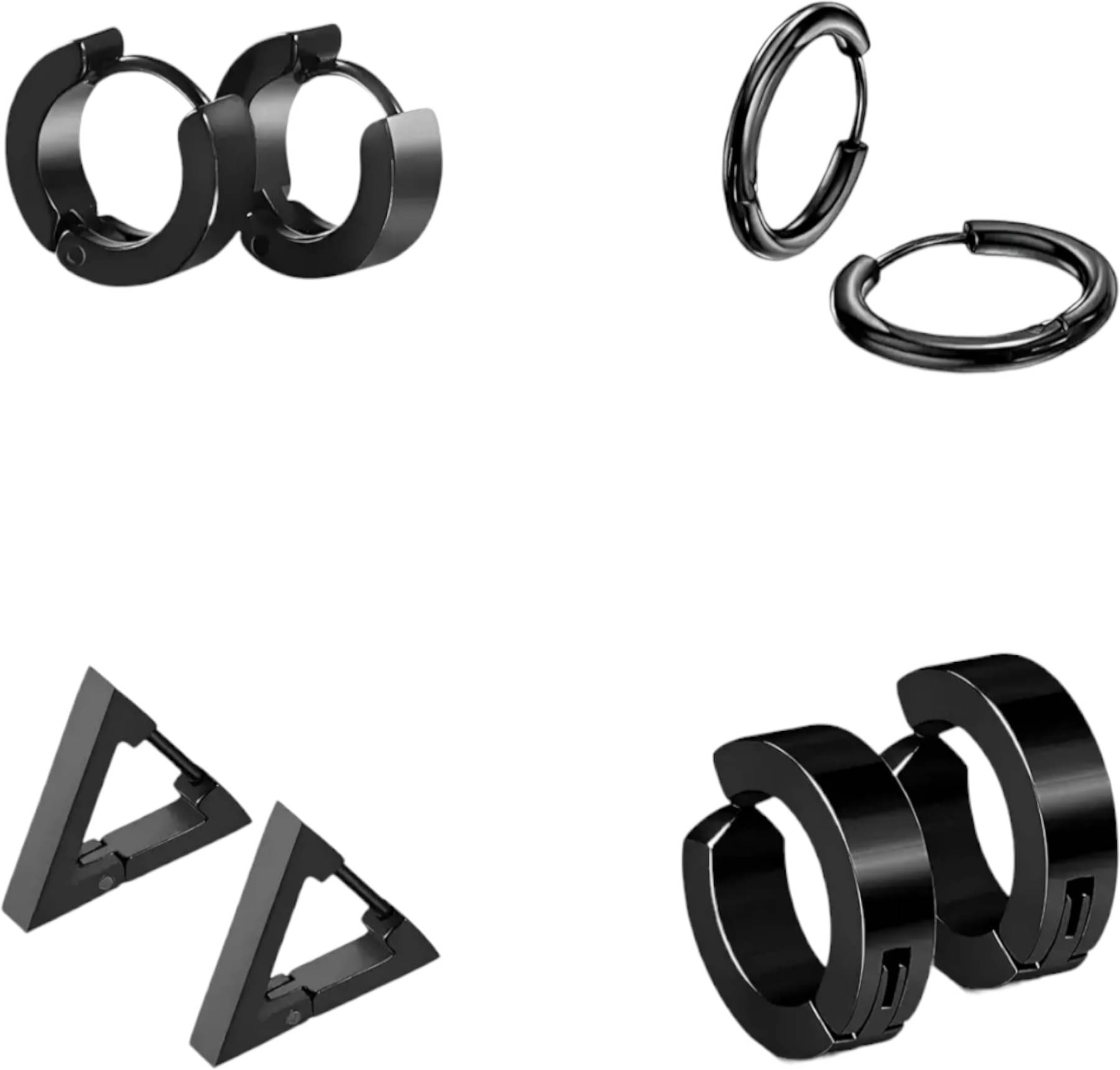     			Shree Ju Black Stud Earrings ( Pack of 4 )