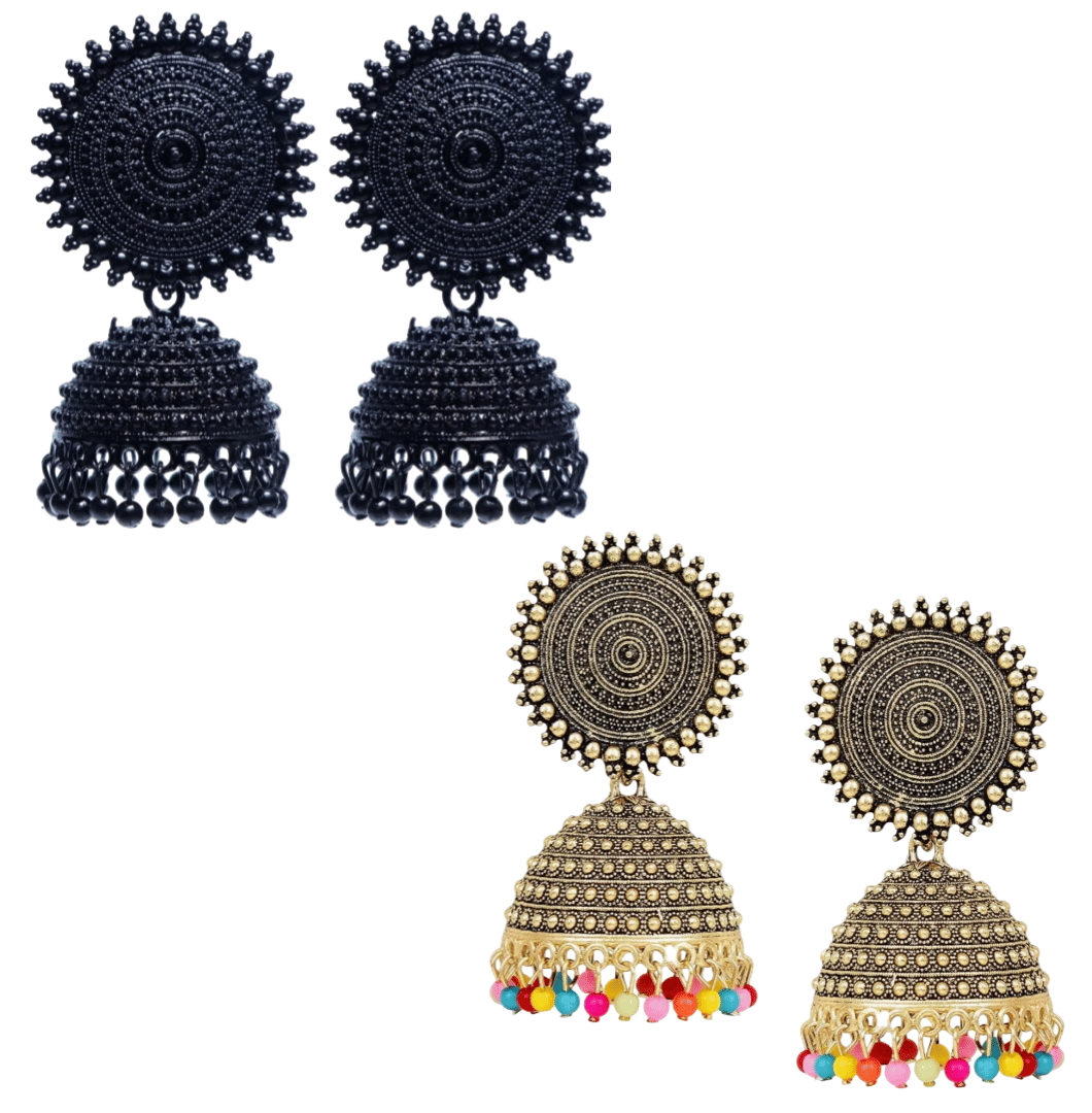     			Shree Ju Multicolor Jhumki Earrings ( Pack of 2 )