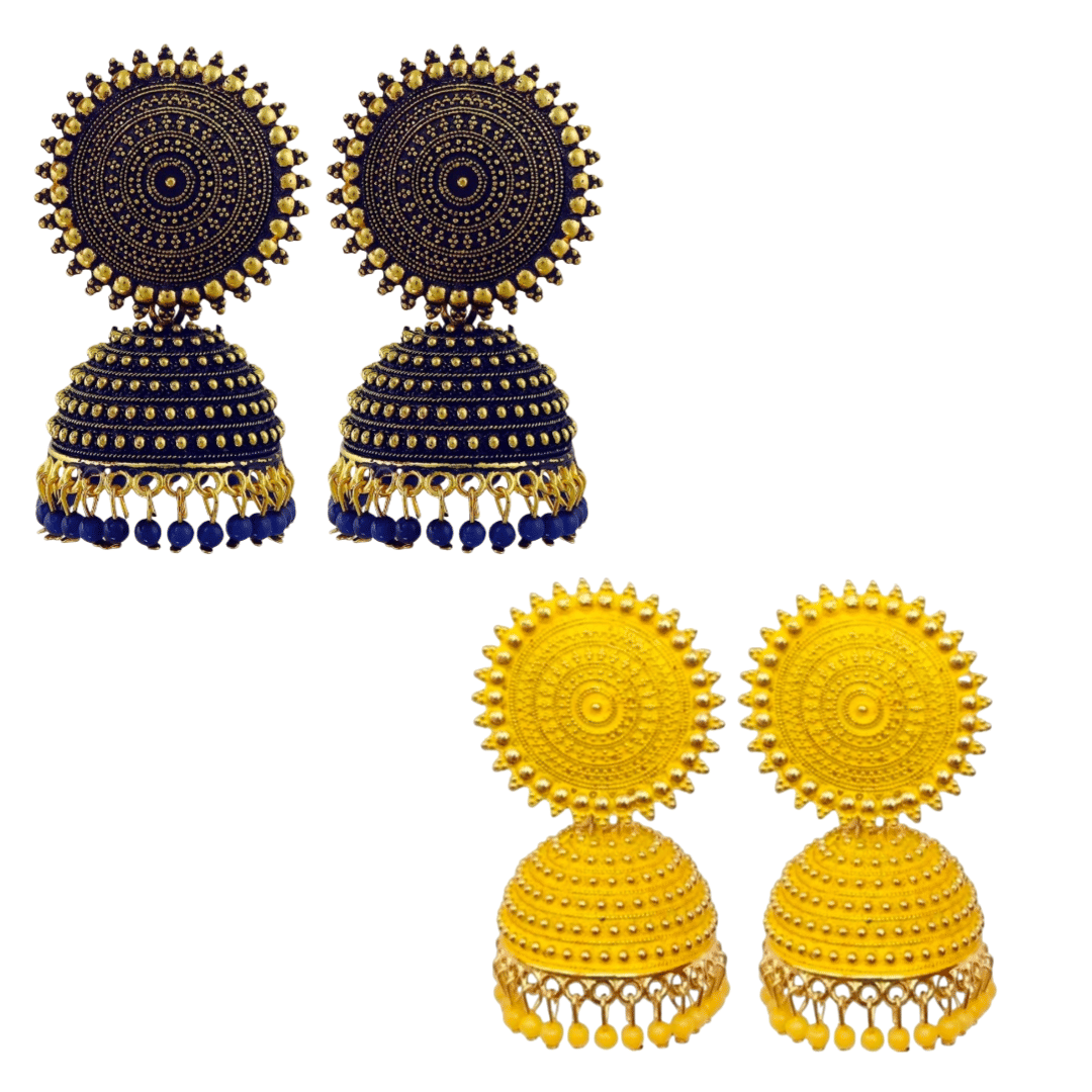     			Shree Ju Multicolor Jhumki Earrings ( Pack of 2 )