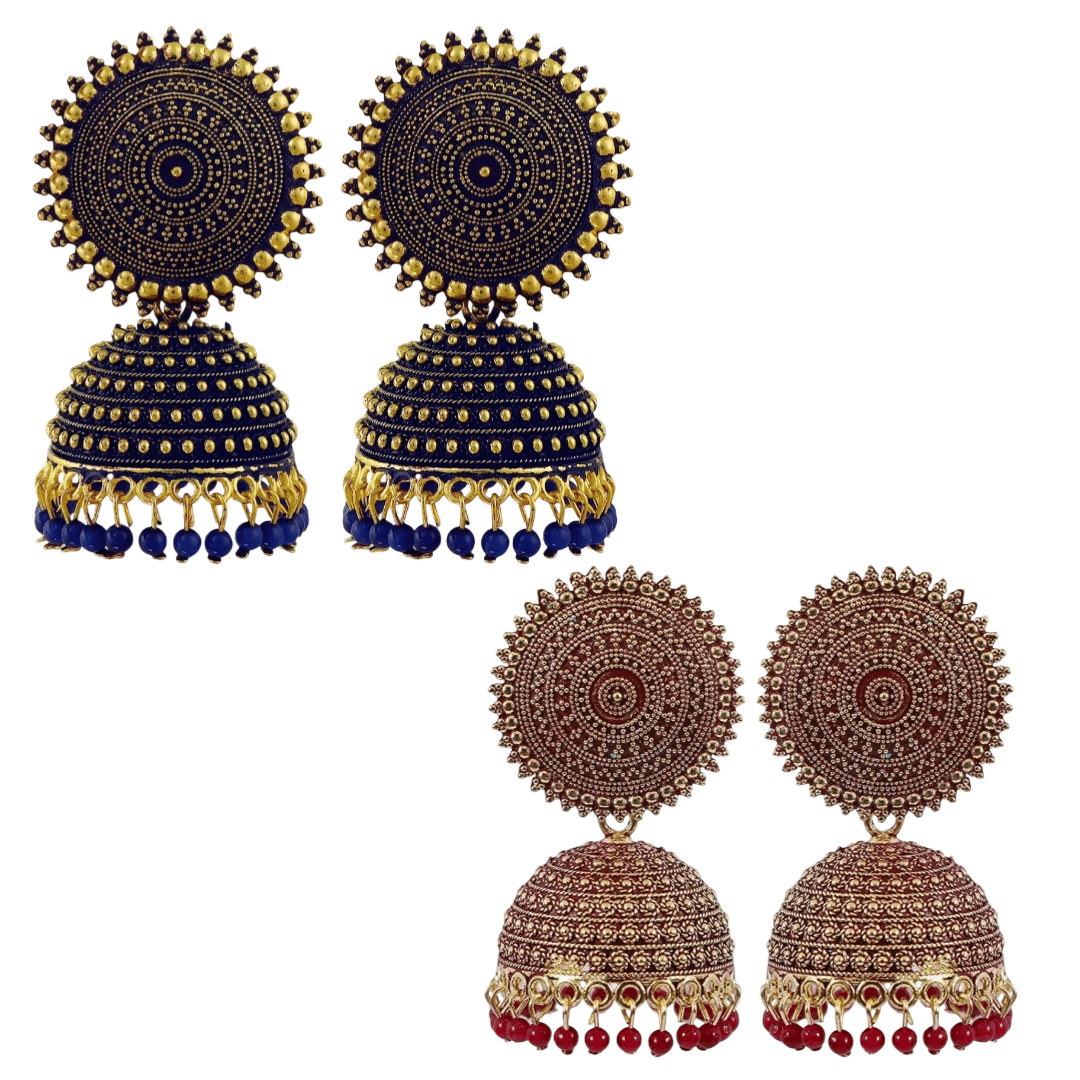     			Shree Ju Multicolor Jhumki Earrings ( Pack of 2 )