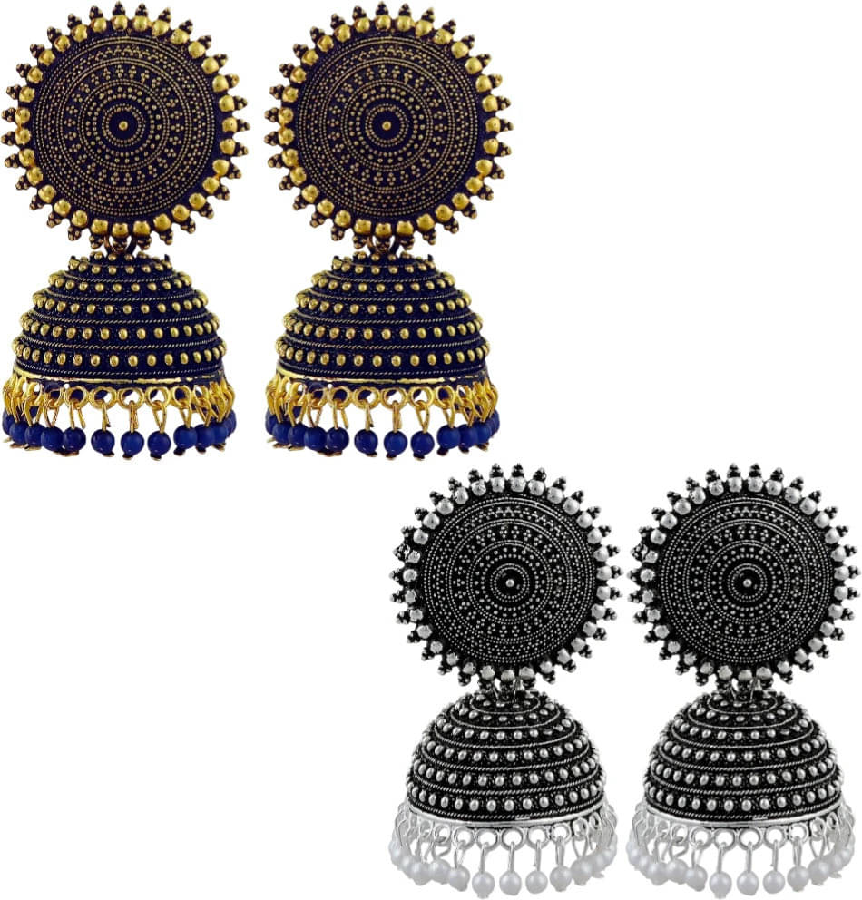     			Shree Ju Multicolor Jhumki Earrings ( Pack of 2 )