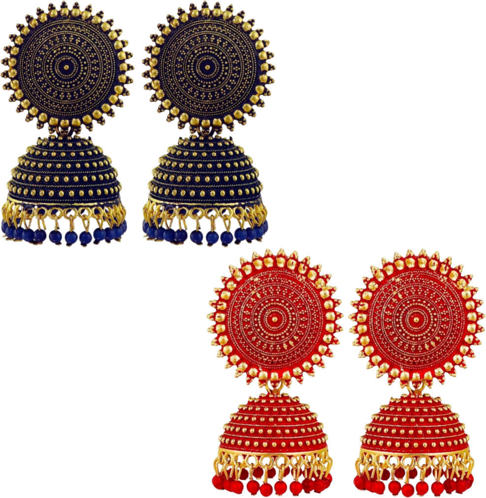     			Shree Ju Multicolor Jhumki Earrings ( Pack of 2 )