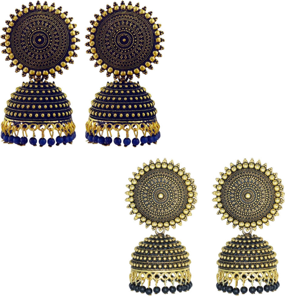     			Shree Ju Multicolor Jhumki Earrings ( Pack of 2 )