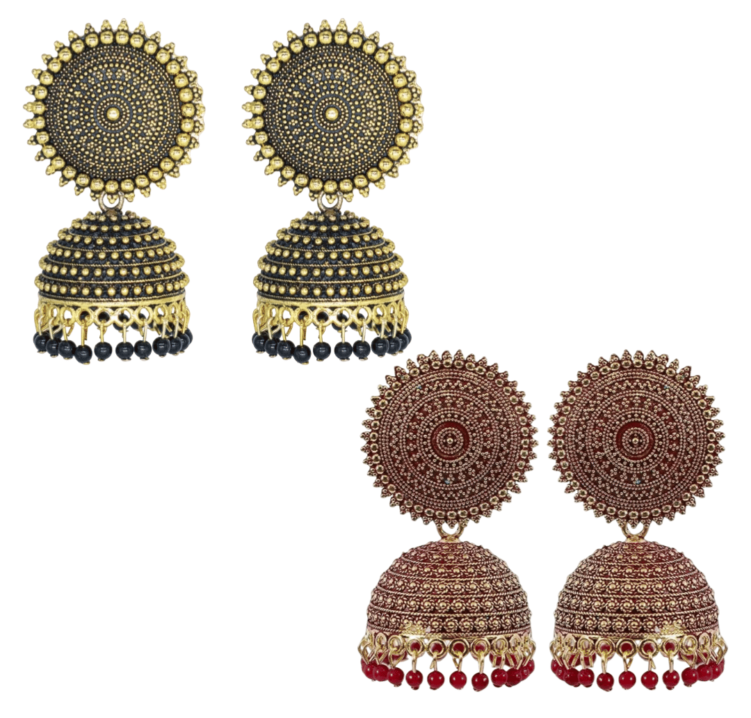     			Shree Ju Multicolor Jhumki Earrings ( Pack of 2 )