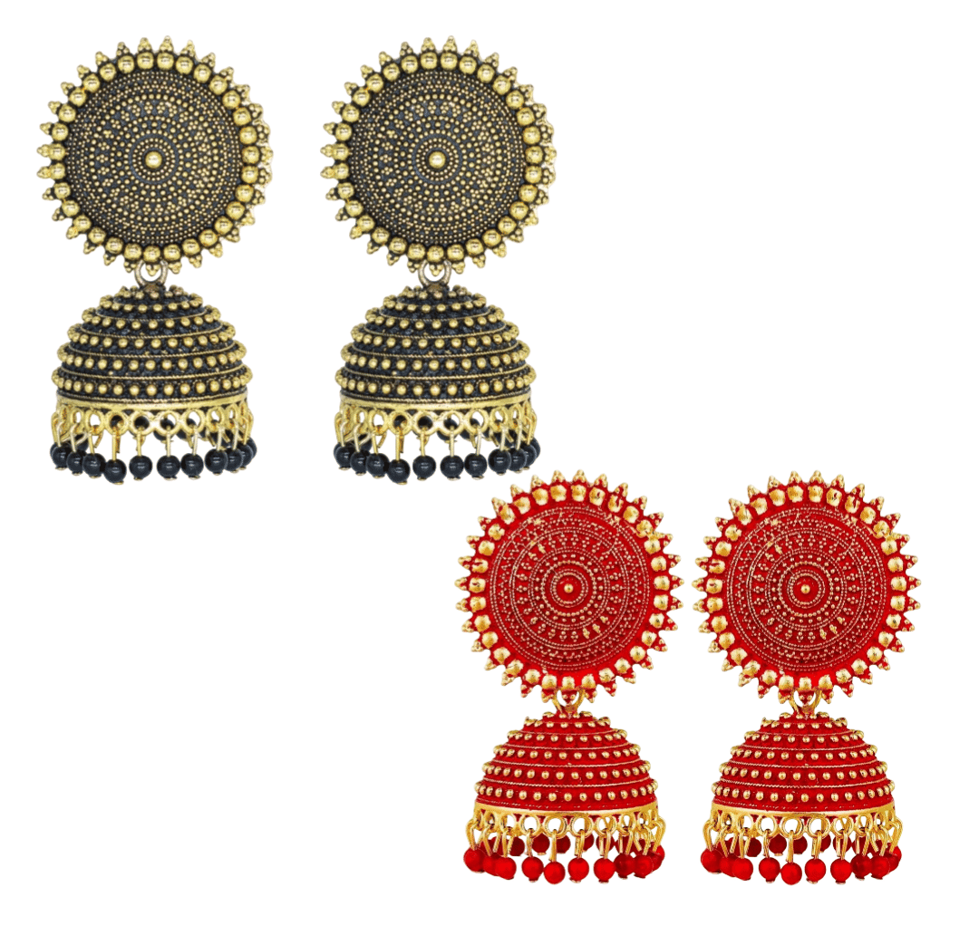     			Shree Ju Multicolor Jhumki Earrings ( Pack of 2 )