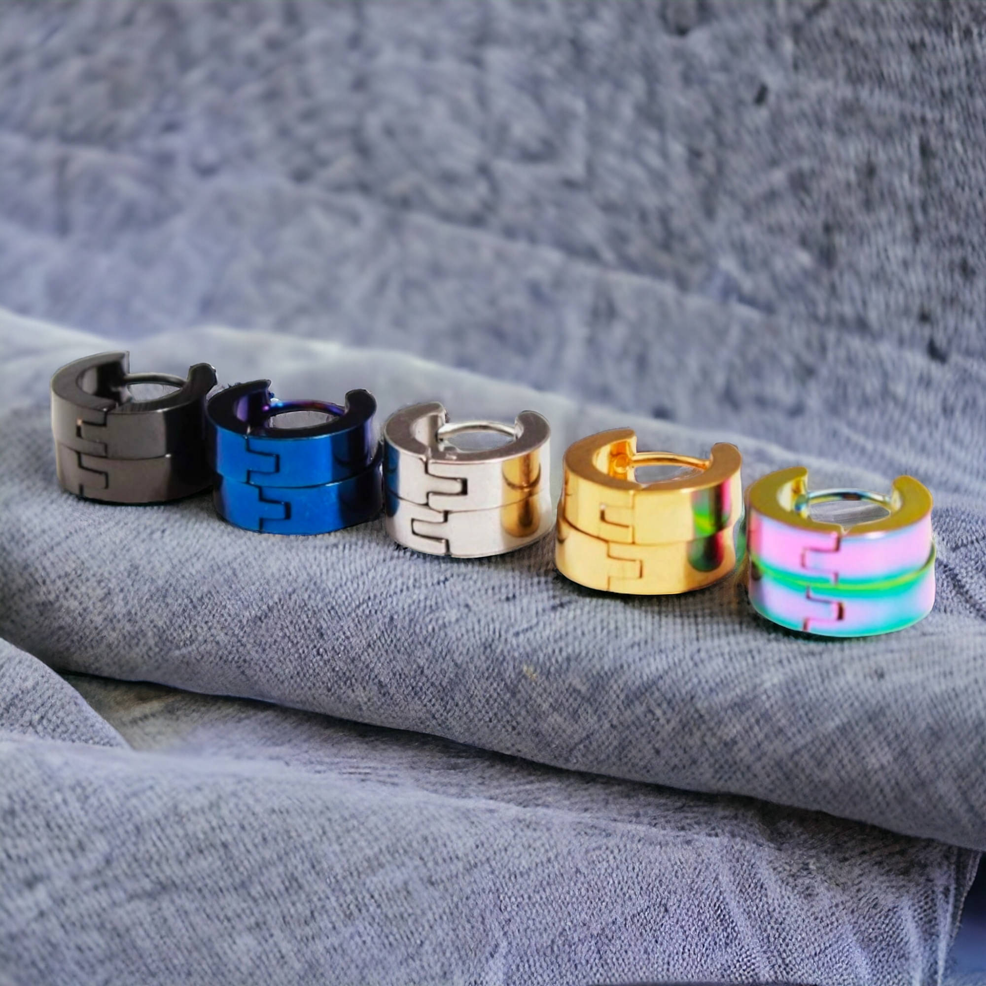     			Shree Ju Multicolor Stud Earrings ( Pack of 5 )