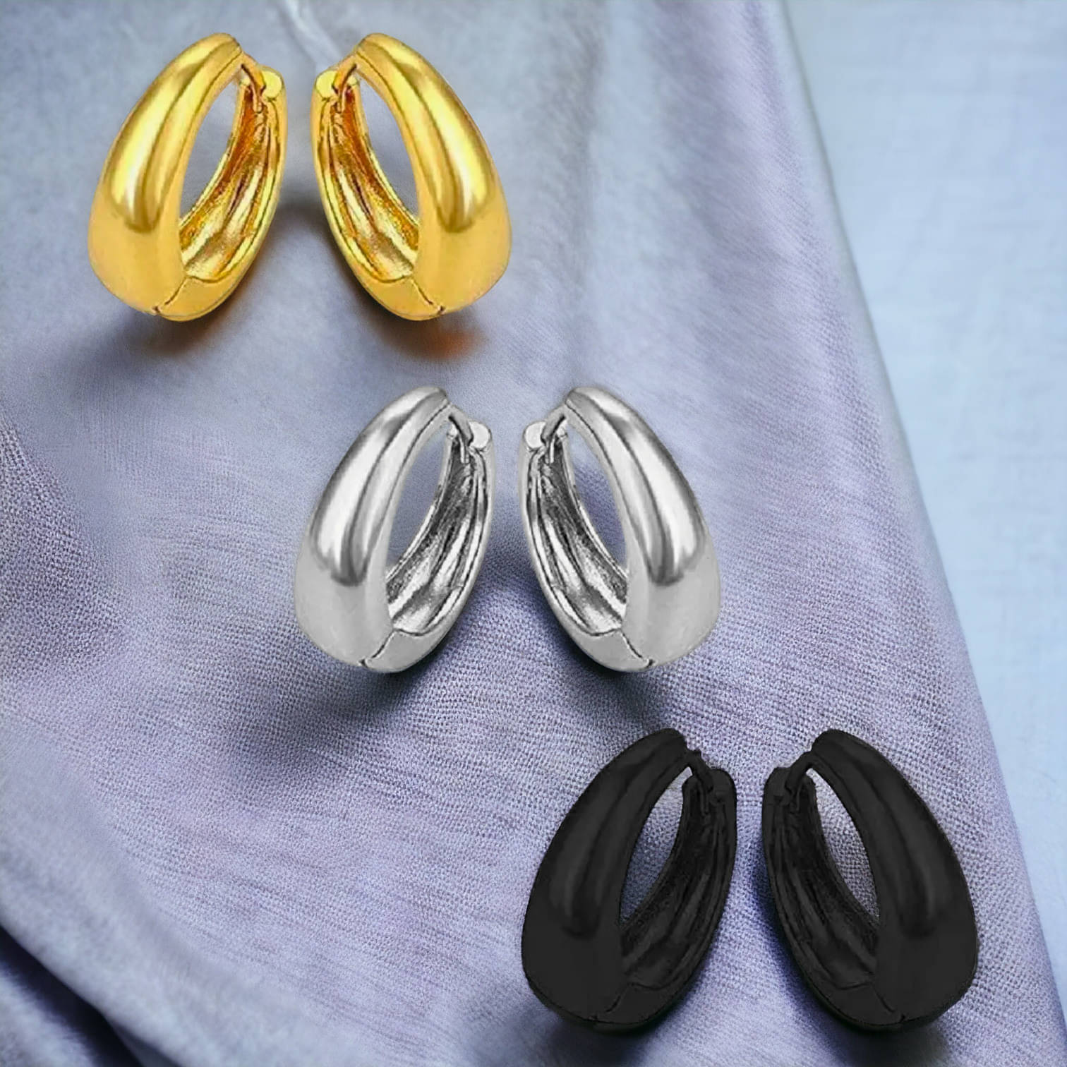     			Shree Ju Multicolor Stud Earrings ( Pack of 3 )