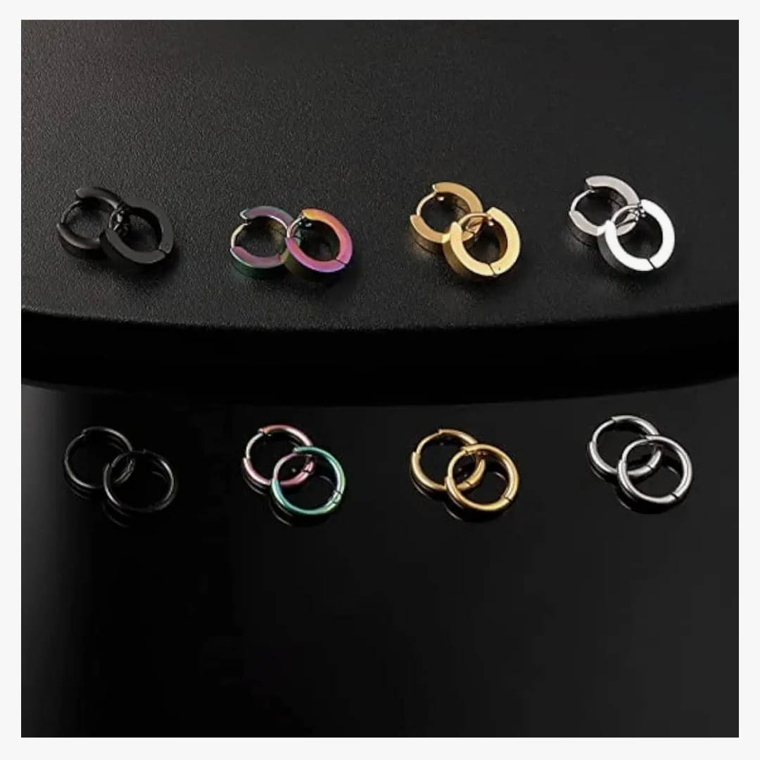     			Shree Ju Multicolor Stud Earrings ( Pack of 8 )