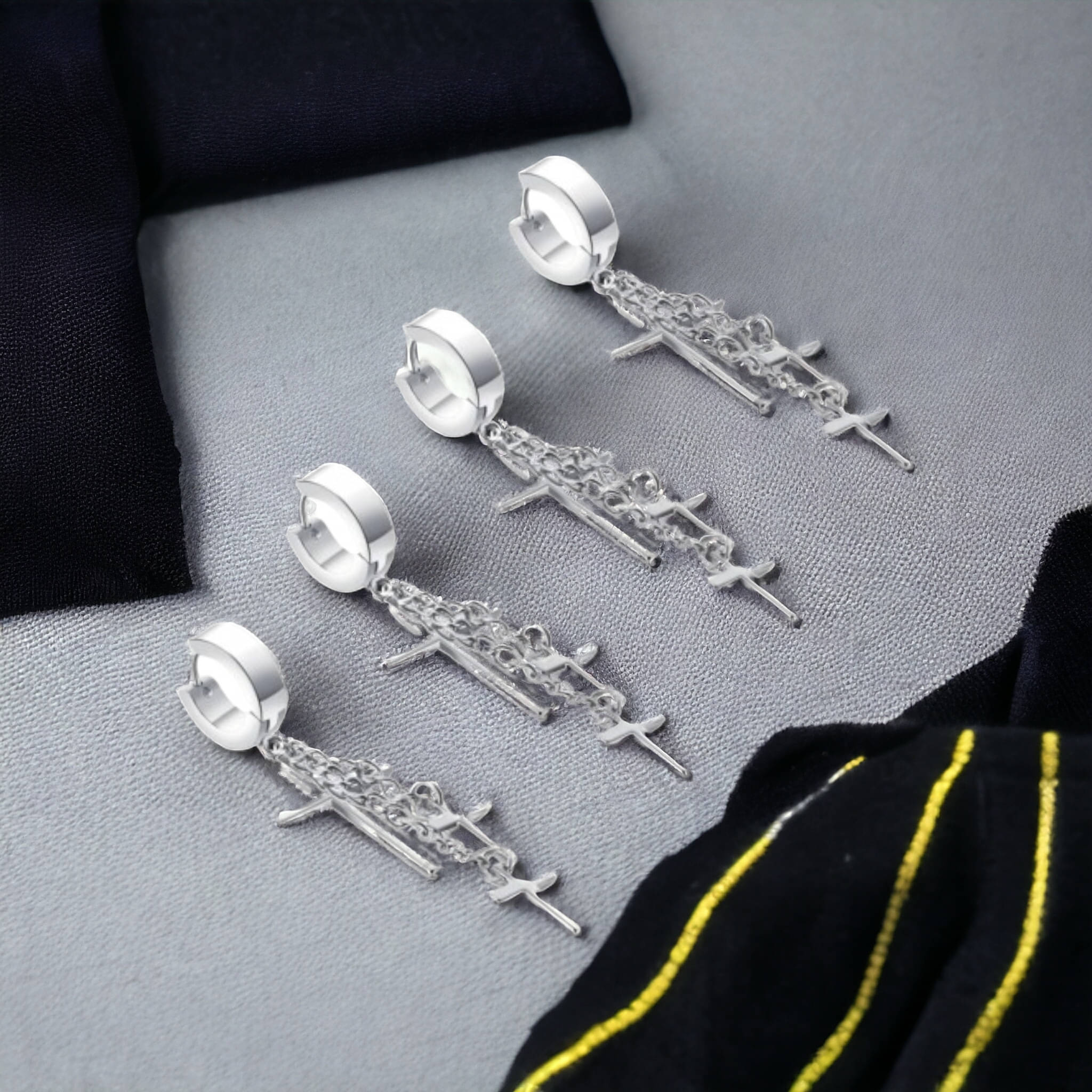     			Shree Ju Silver Stud Earrings ( Pack of 2 )