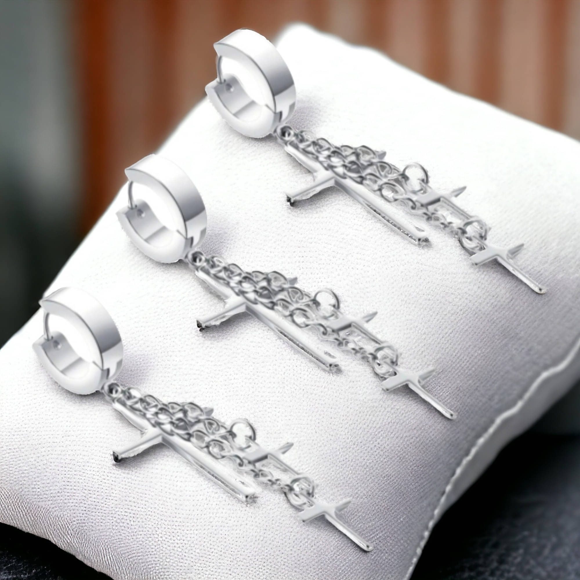     			Shree Ju Silver Stud Earrings ( Pack of 3 )