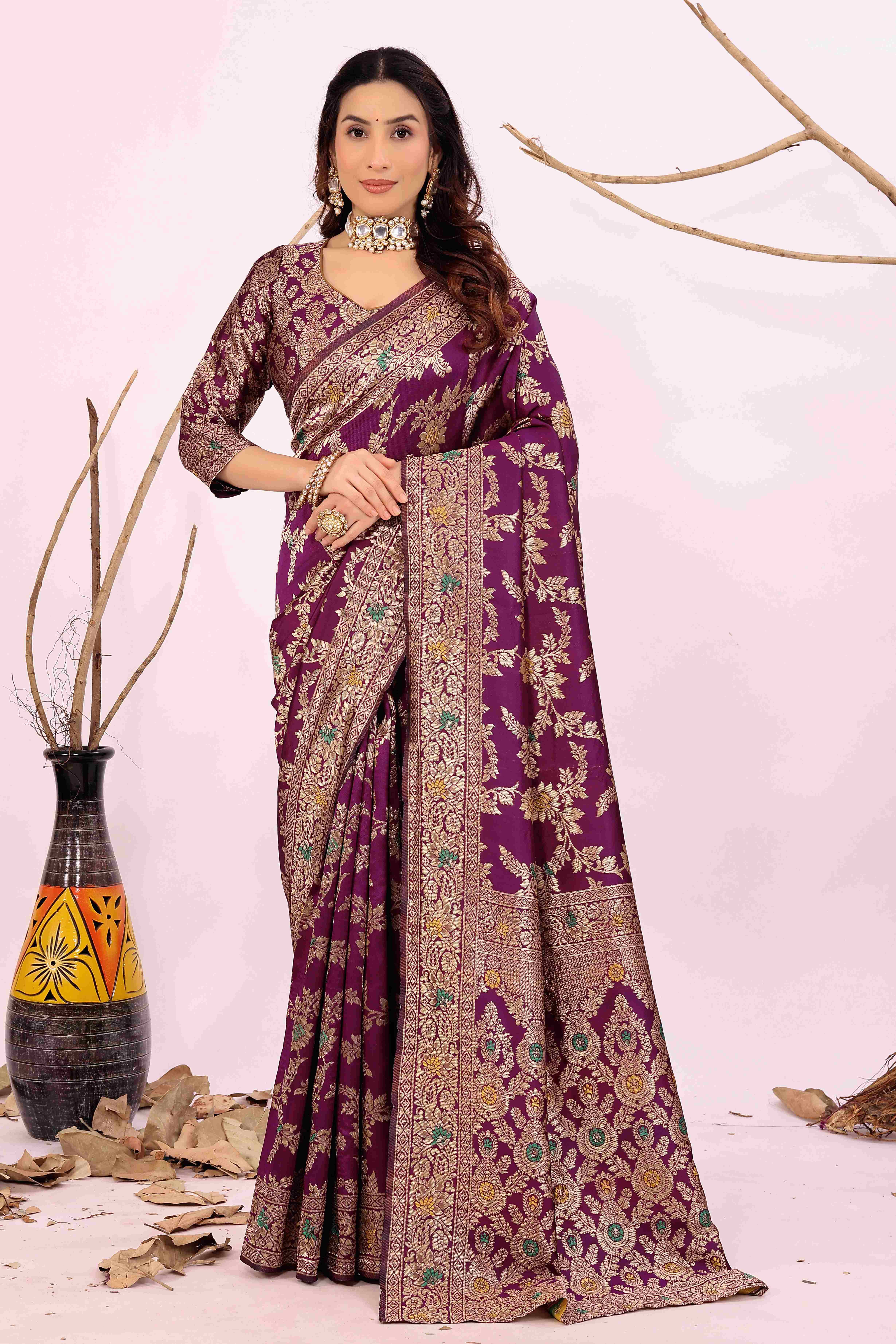 Suntex Art Silk Solid Saree With Unstitched Blouse Piece ( Wine ) Suntex Art Silk Solid Saree With Unstitched Blouse Piece ( Wine )
