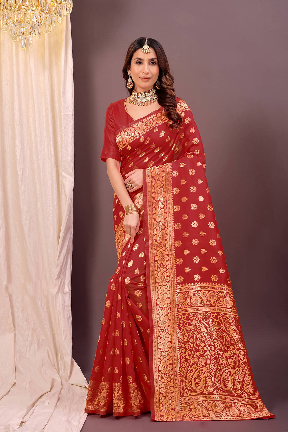     			Suntex Art Silk Woven Saree With Unstitched Blouse Piece ( Maroon )