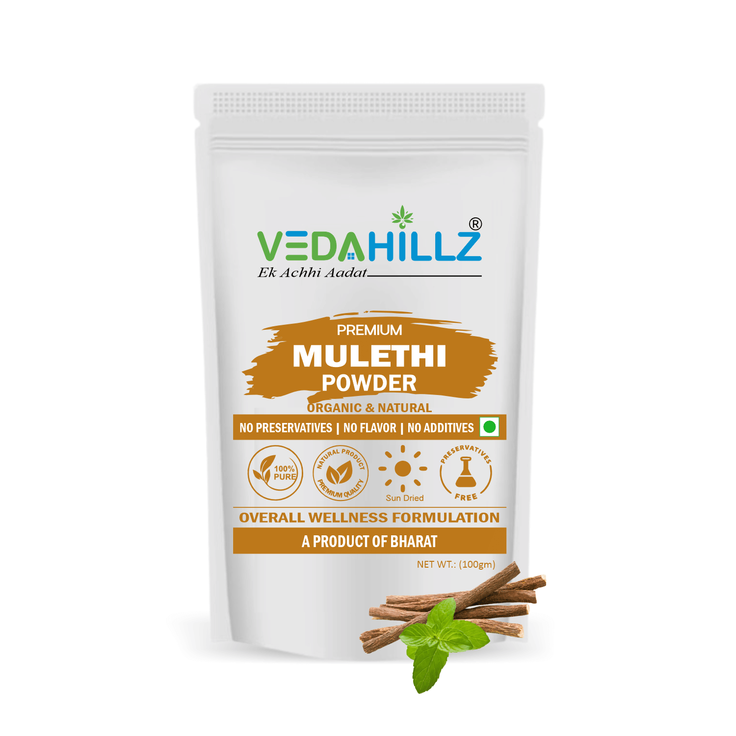     			Vedahillz Mulethi Powder For Body, Skin, Face & Hair, Skin Whitening Glycyrrhiza Powder 100gm (Pack of 1)