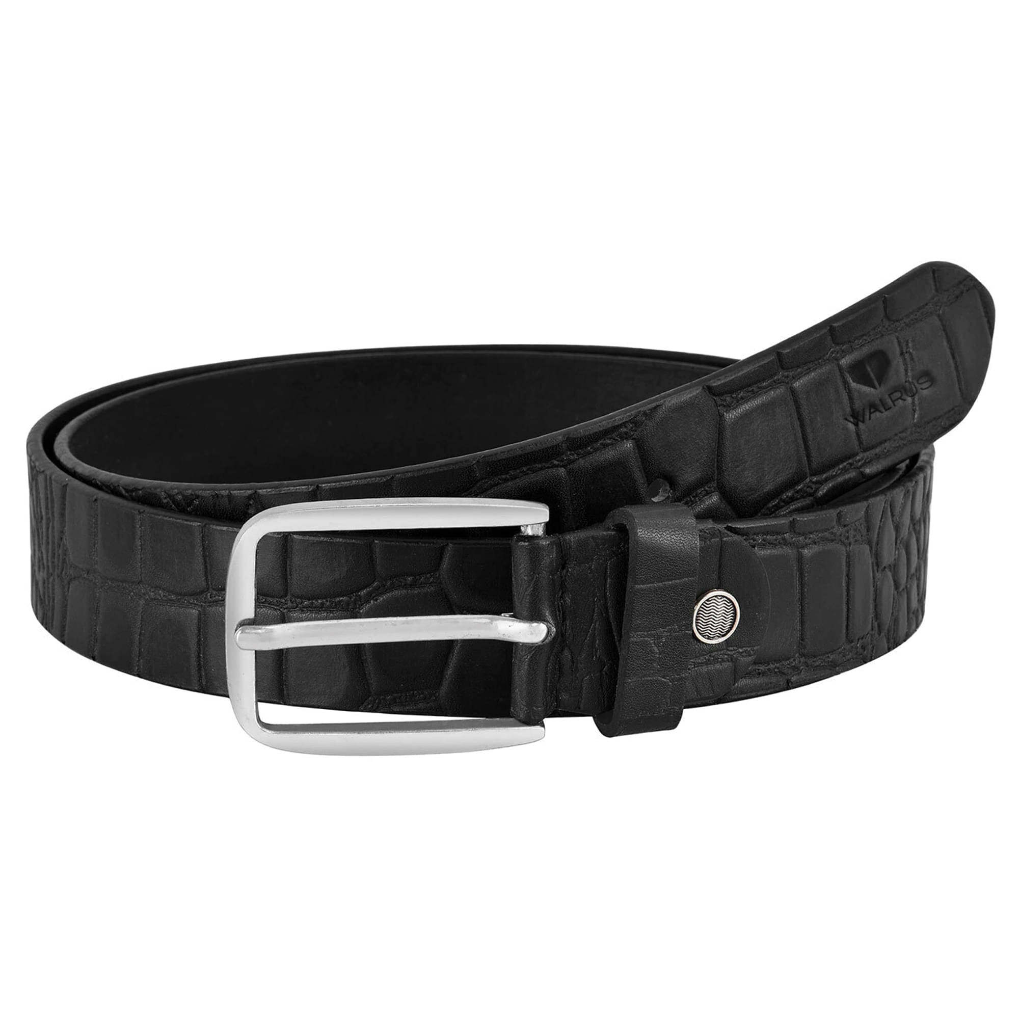 Walrus - Black Leather Men's Formal Belt ( Pack of 1 ) Walrus - Black Leather Men's Formal Belt ( Pack of 1 )