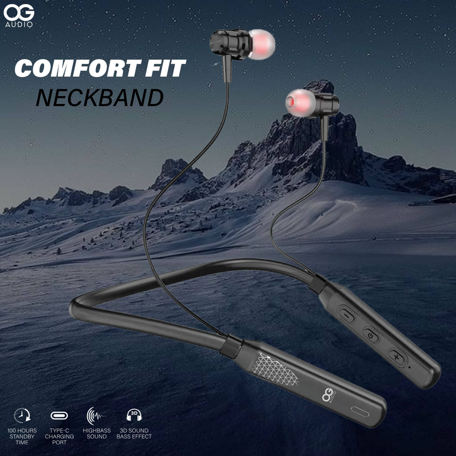     			Wireless ANC Bluetooth in Ear Earphones with Mic, 90dB Hybrid ANC, Bombastic Bass-12.4mm Drivers, 10 Mins Charge -20 Hrs Music