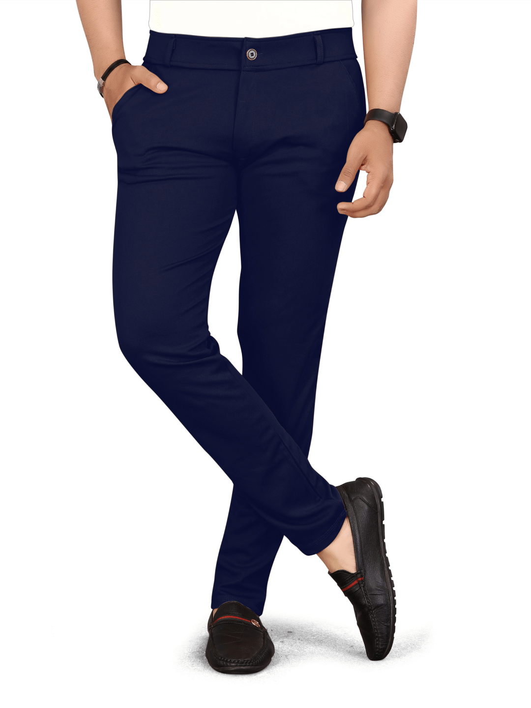     			Zonoti Regular Flat Men's Trouser - Blue ( Pack of 1 )