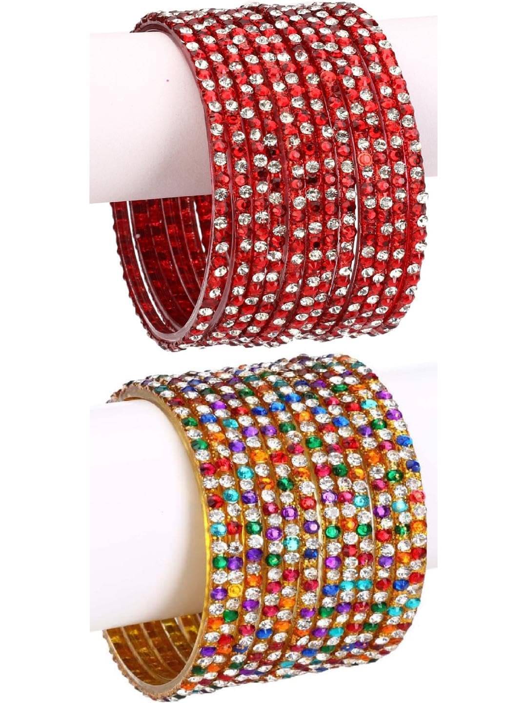 1 Time Multicolor Bangle Set ( Pack of 2 ) 1 Time Multicolor Bangle Set ( Pack of 2 )