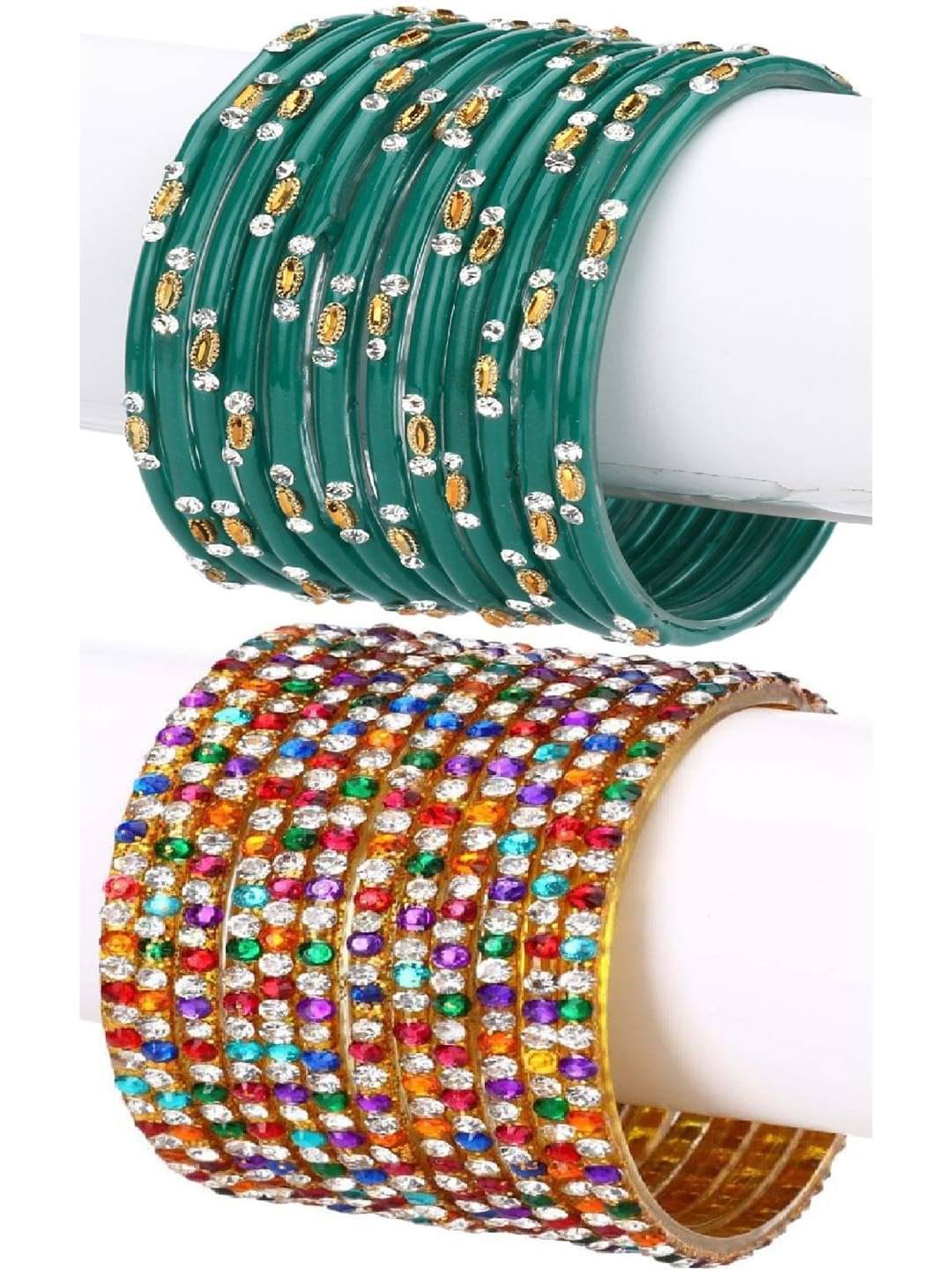1 Time Multicolor Bangle Set ( Pack of 2 ) 1 Time Multicolor Bangle Set ( Pack of 2 )