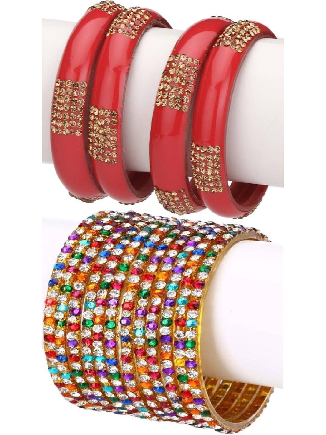 1 Time Multicolor Bangle Set ( Pack of 2 ) 1 Time Multicolor Bangle Set ( Pack of 2 )