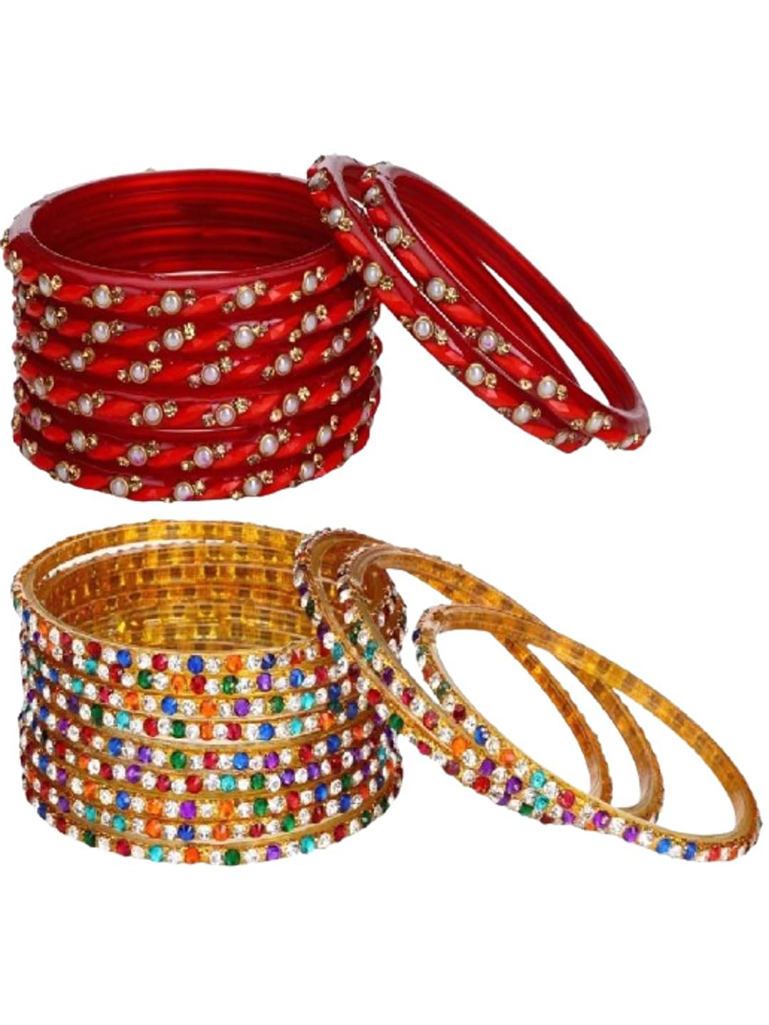     			1 Time Multicolor Bangle Set ( Pack of 2 )