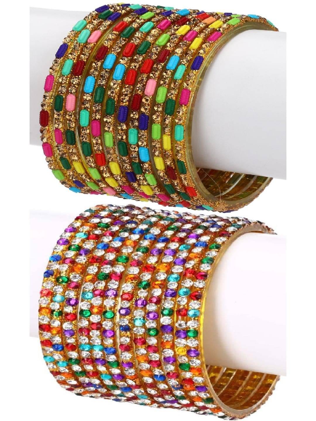     			1 Time Multicolor Bangle Set ( Pack of 2 )