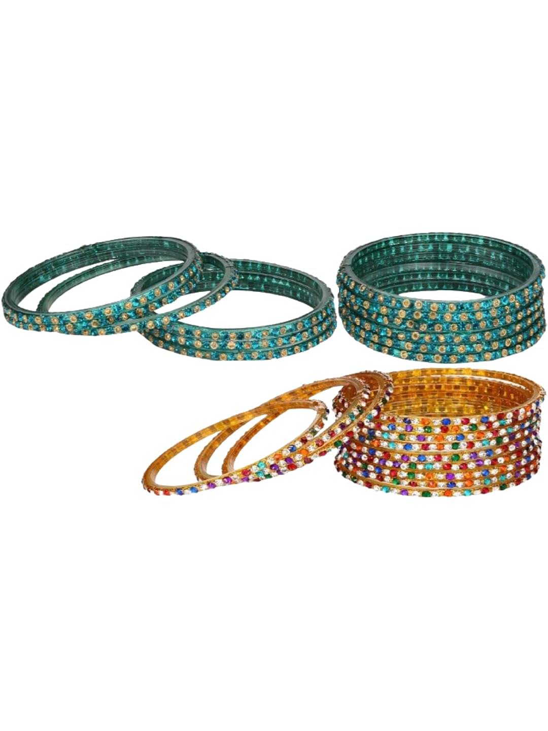 1 Time Multicolor Bangle Set ( Pack of 2 ) 1 Time Multicolor Bangle Set ( Pack of 2 )