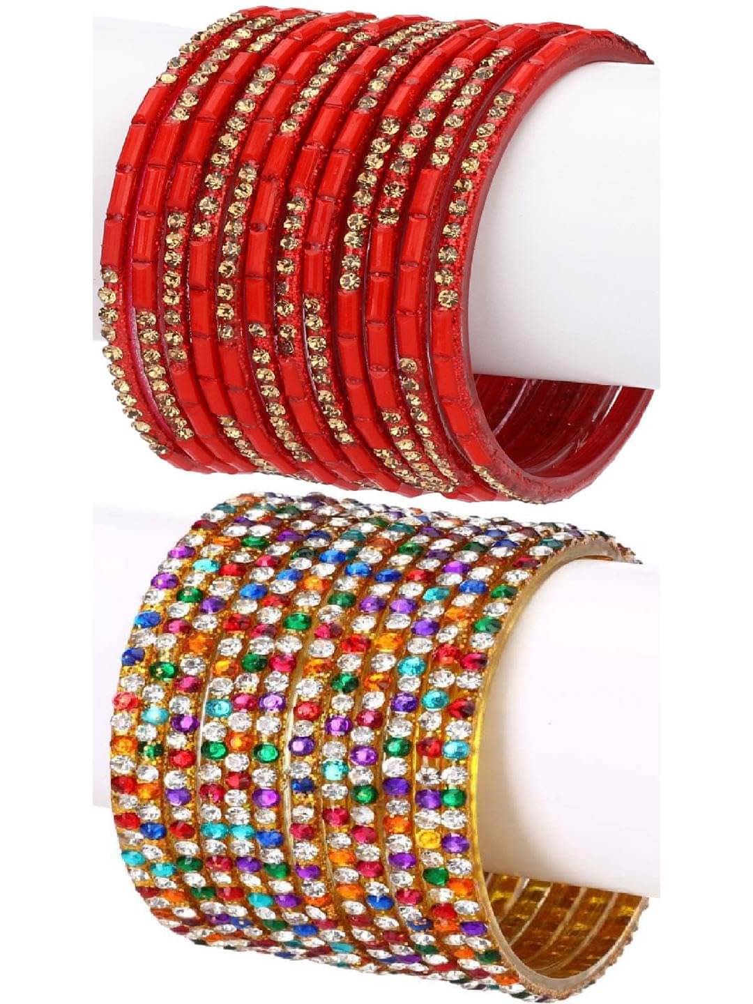     			1 Time Multicolor Bangle Set ( Pack of 2 )