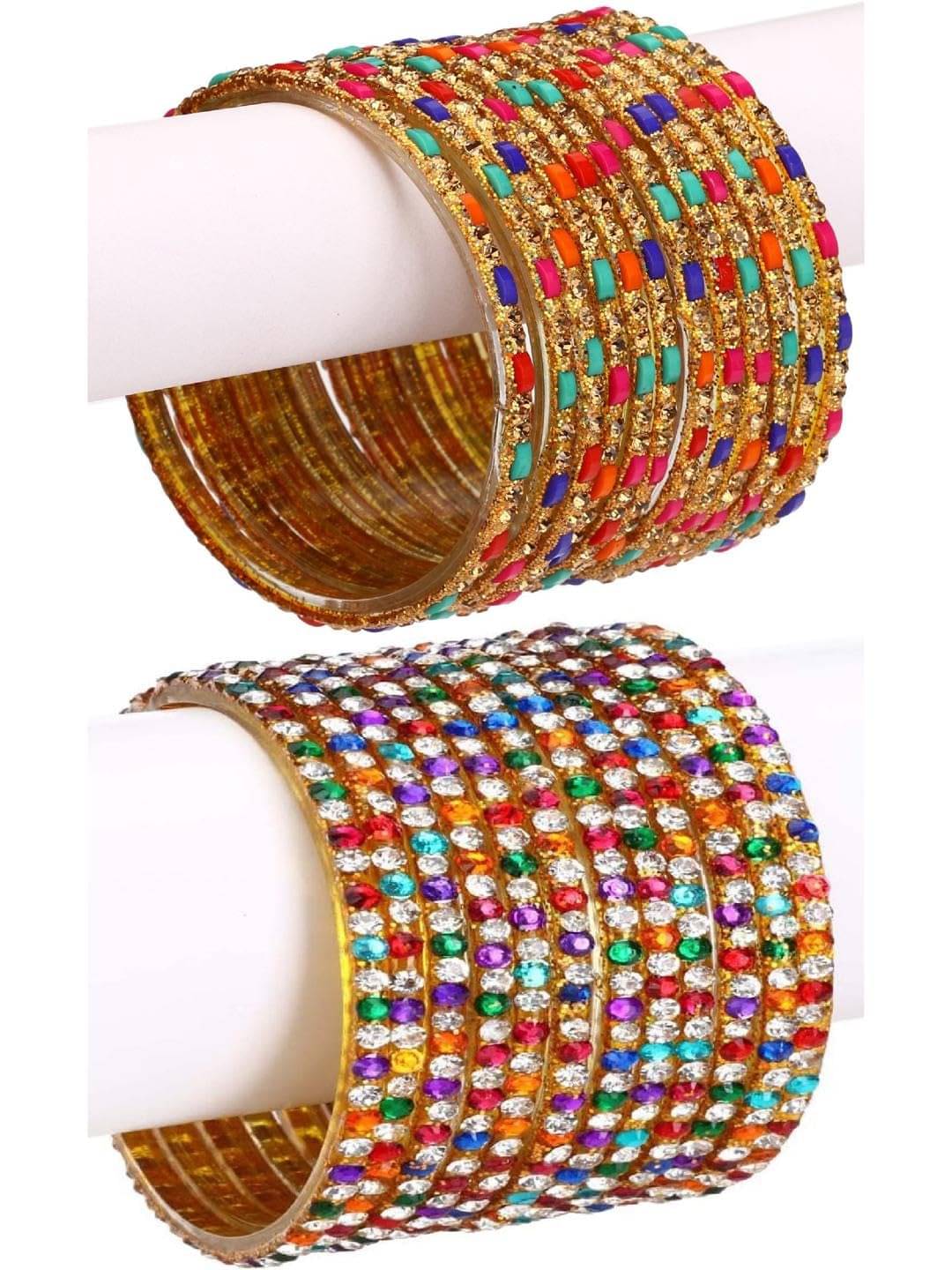1 Time Multicolor Bangle Set ( Pack of 2 ) 1 Time Multicolor Bangle Set ( Pack of 2 )