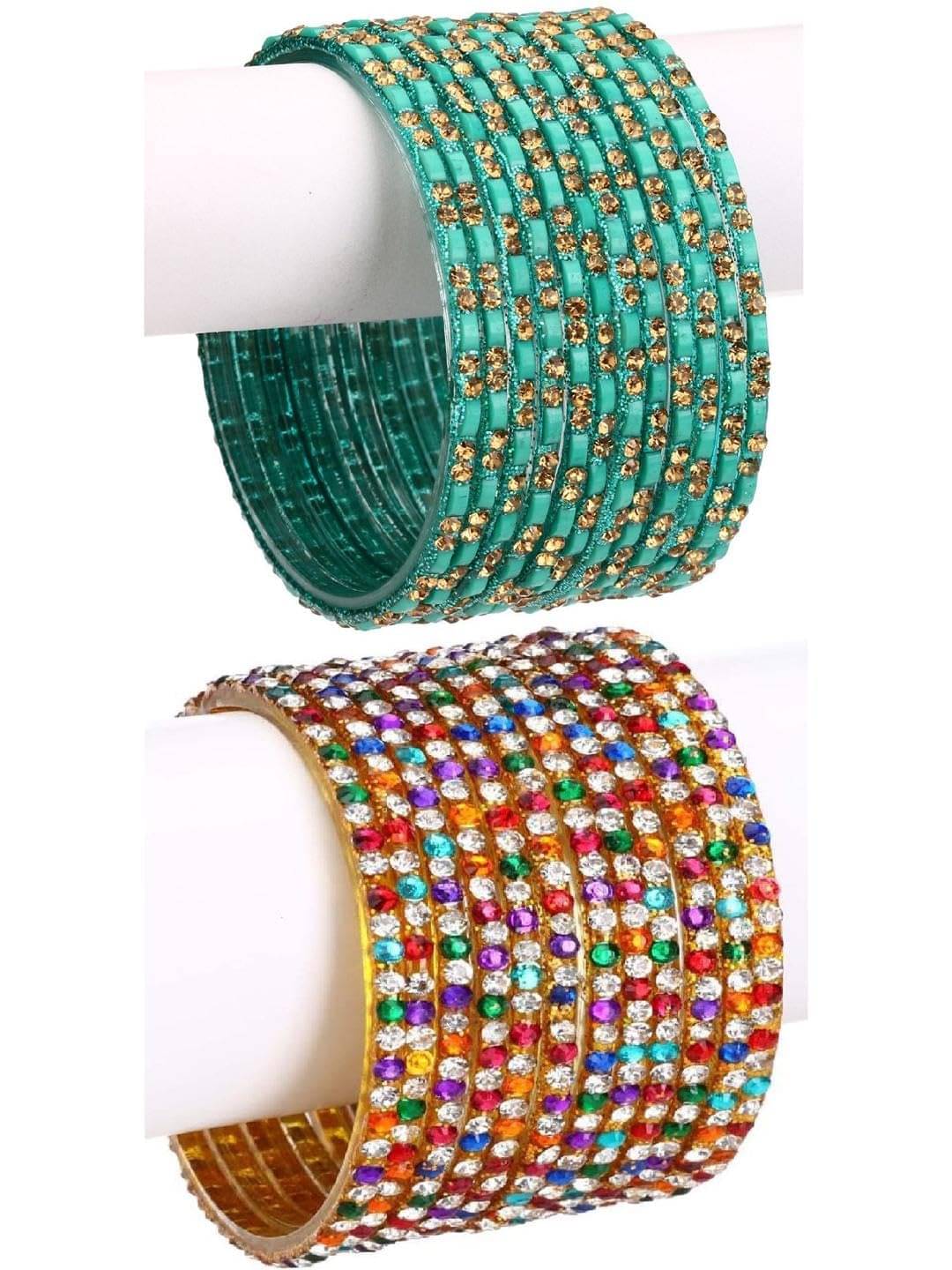 1 Time Multicolor Bangle Set ( Pack of 2 ) 1 Time Multicolor Bangle Set ( Pack of 2 )