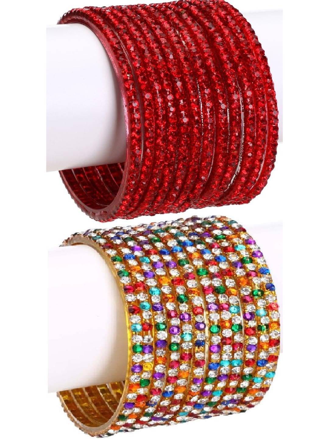 1 Time Multicolor Bangle Set ( Pack of 2 ) 1 Time Multicolor Bangle Set ( Pack of 2 )