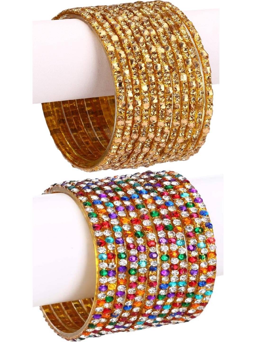 1 Time Multicolor Bangle Set ( Pack of 2 ) 1 Time Multicolor Bangle Set ( Pack of 2 )