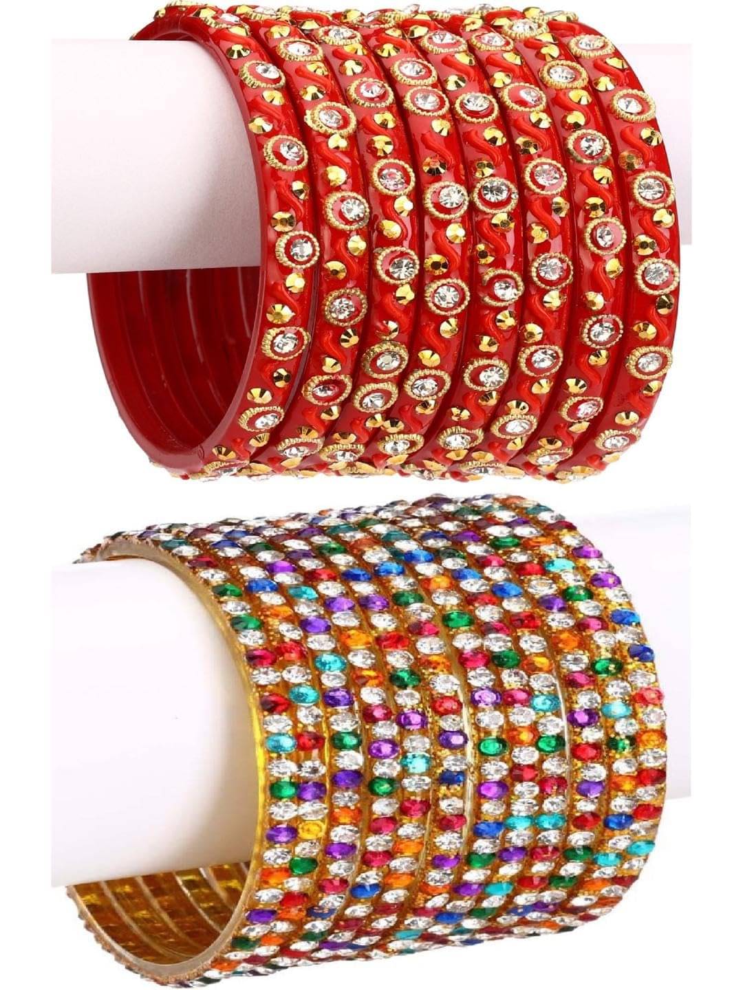 1 Time Multicolor Bangle Set ( Pack of 2 ) 1 Time Multicolor Bangle Set ( Pack of 2 )