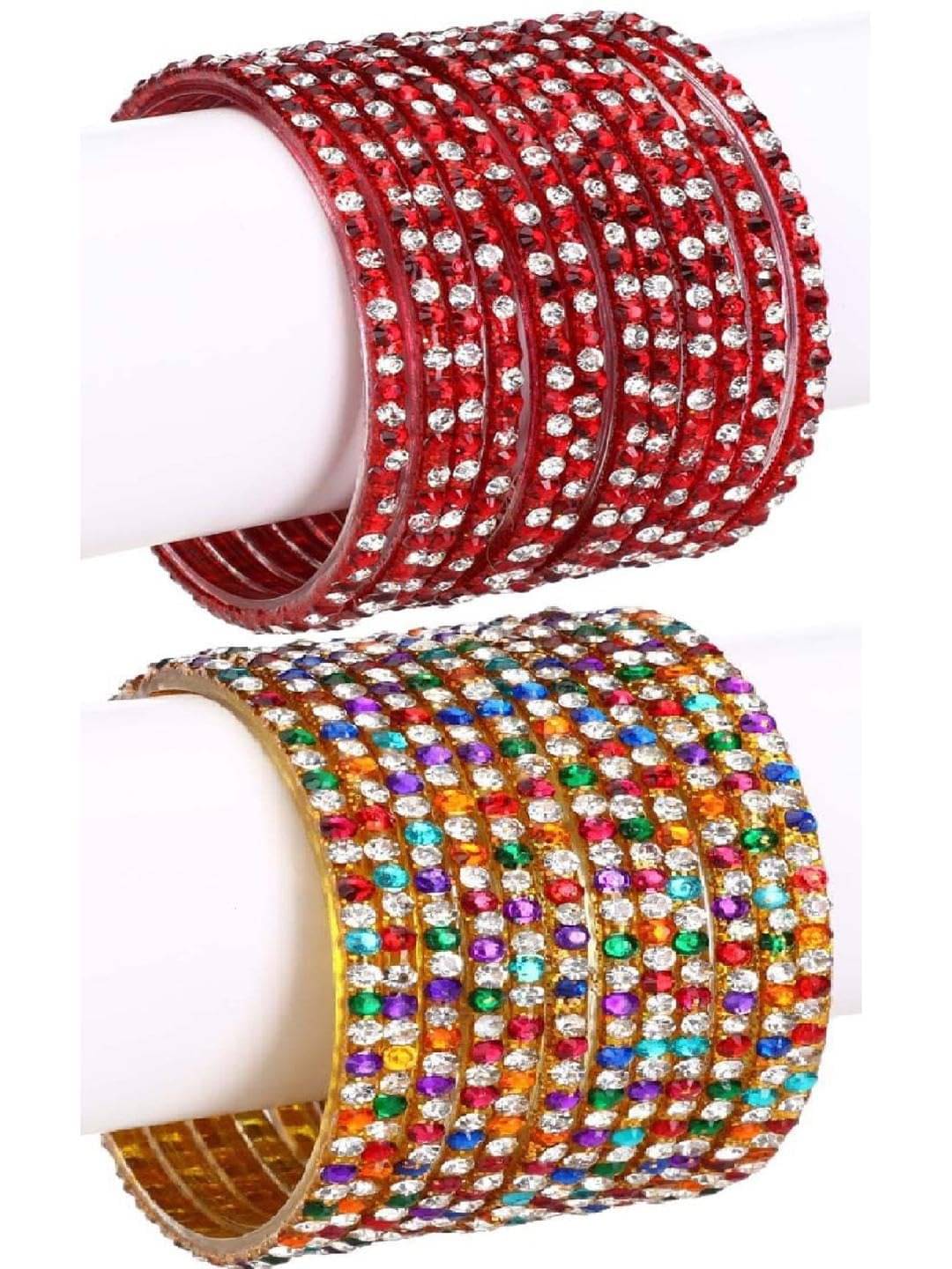 1 Time Multicolor Bangle Set ( Pack of 2 ) 1 Time Multicolor Bangle Set ( Pack of 2 )