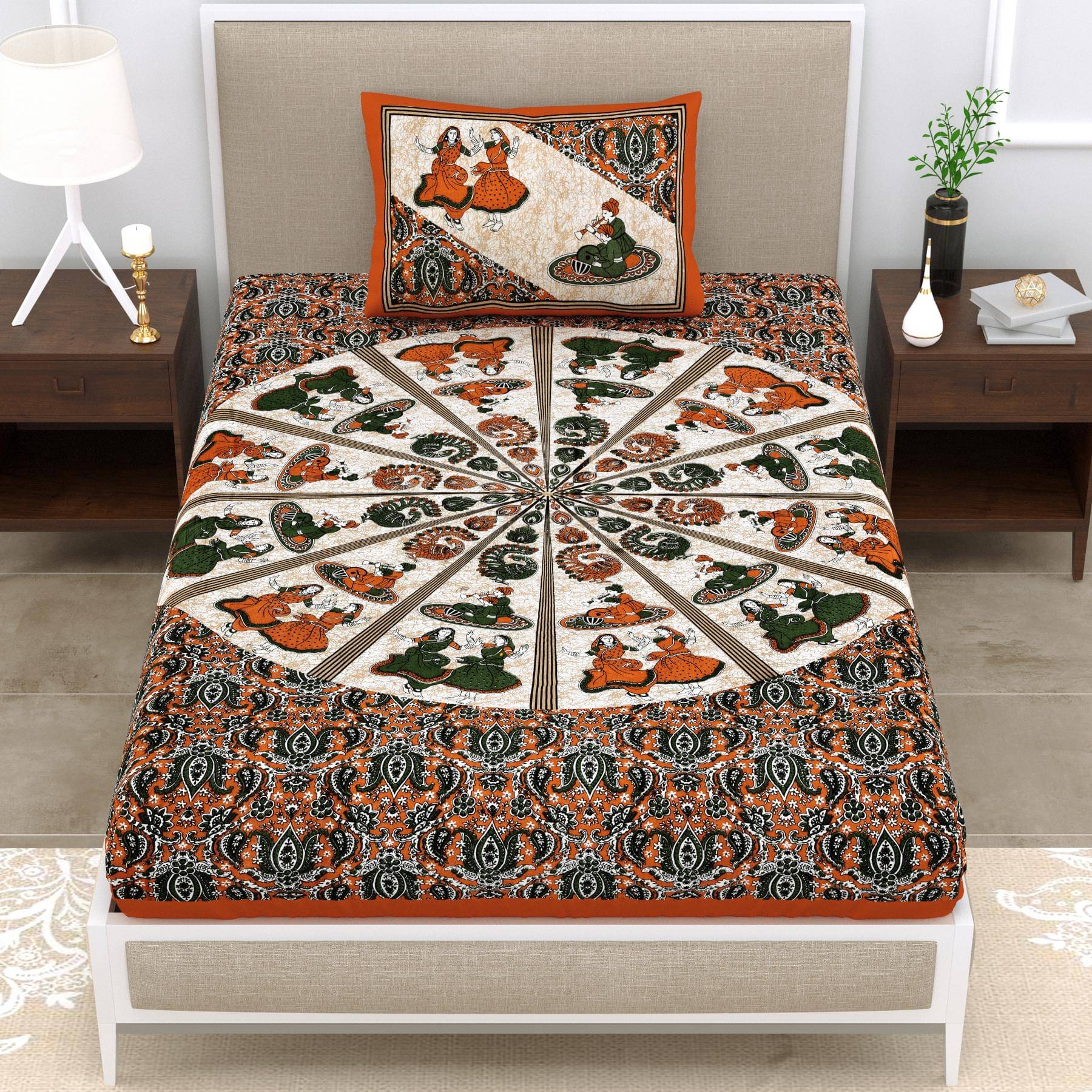 ABHACLOTHO Cotton 1 Single Bedsheet with 1 Pillow Cover ( Grey ) ABHACLOTHO Cotton 1 Single Bedsheet with 1 Pillow Cover ( Grey )