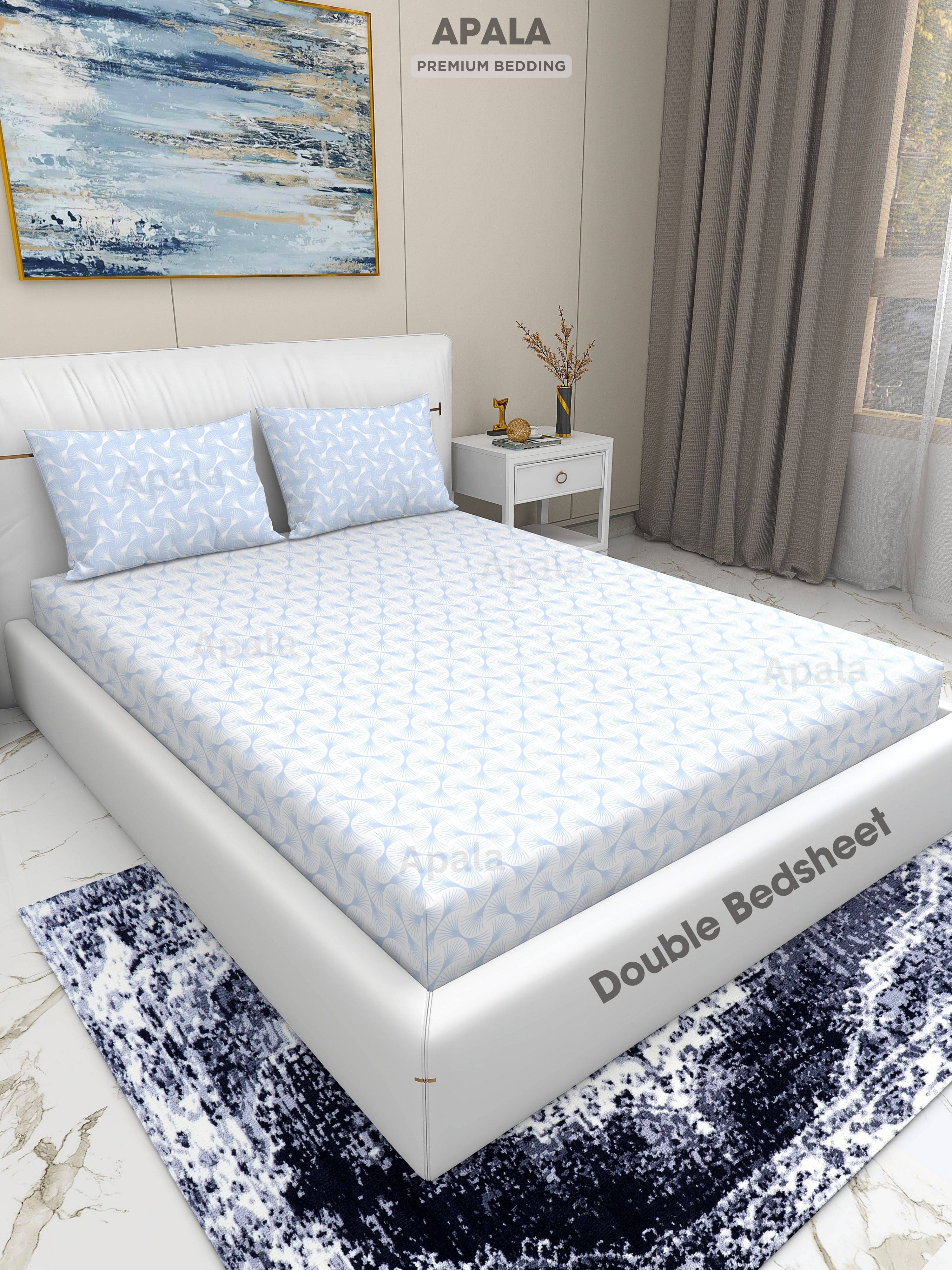     			Apala Microfiber 1 Double King Bedsheet with 2 Pillow Covers ( Sky Blue )