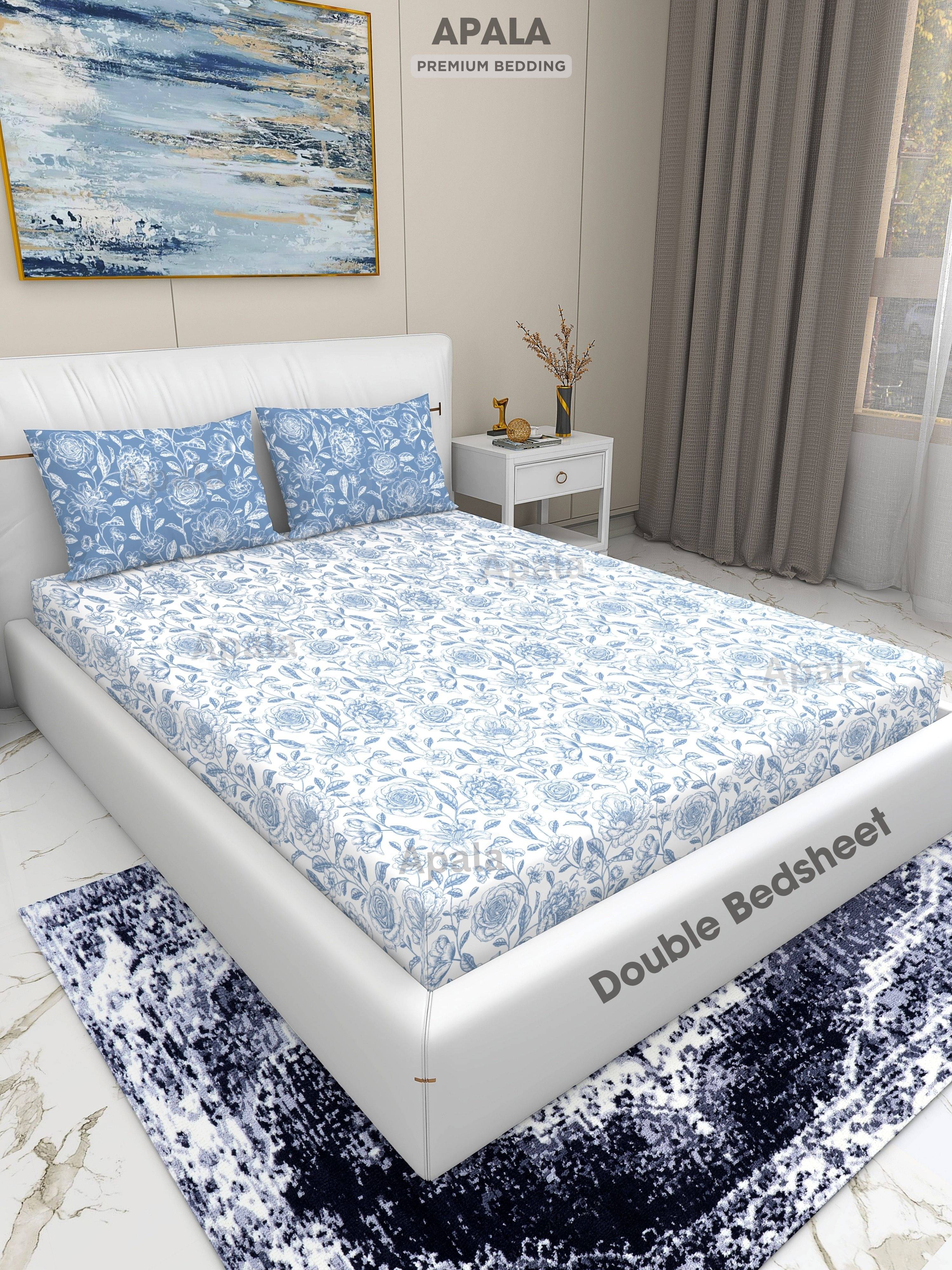 Apala Microfiber 1 Double King Bedsheet with 2 Pillow Covers ( Sky Blue ) Apala Microfiber 1 Double King Bedsheet with 2 Pillow Covers ( Sky Blue )