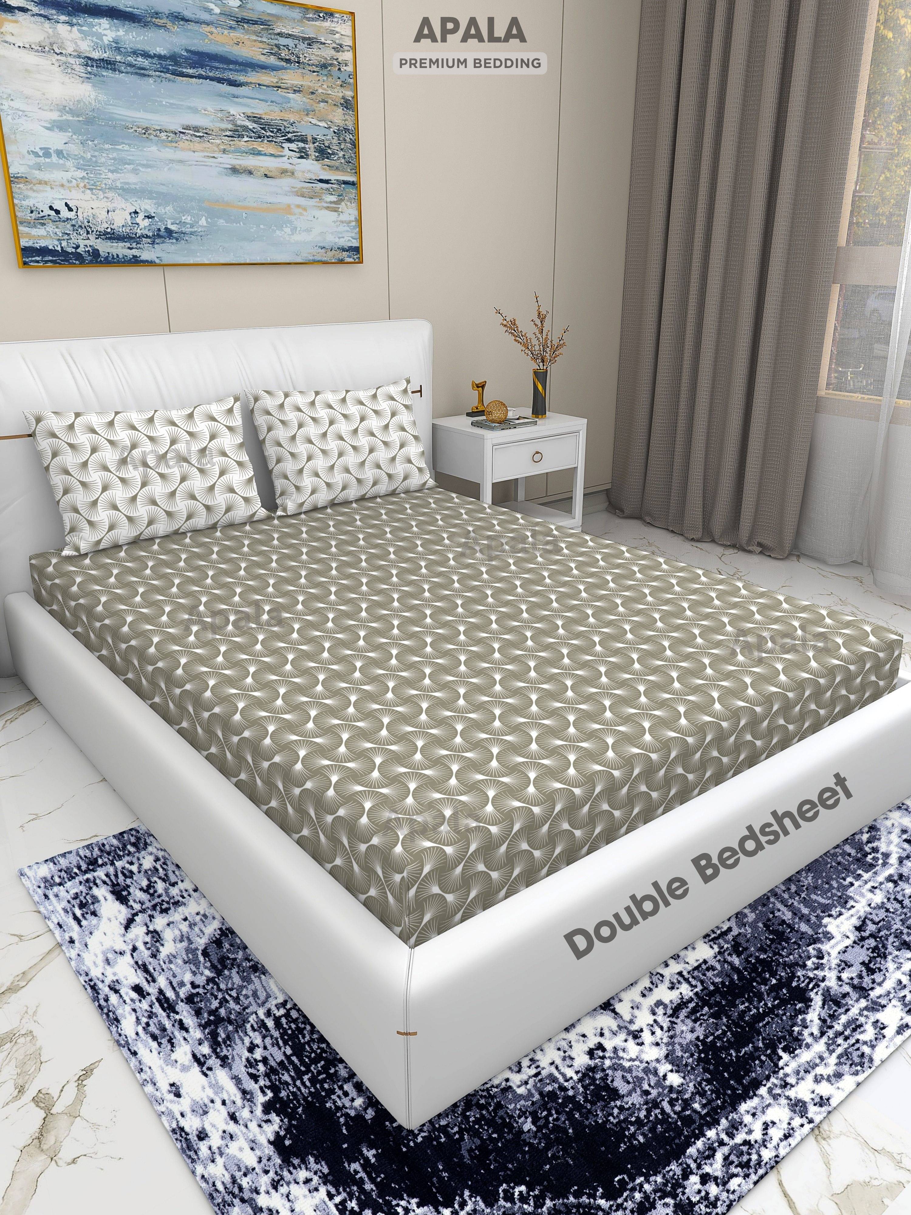     			Apala Microfiber 1 Double King Bedsheet with 2 Pillow Covers ( Gray )