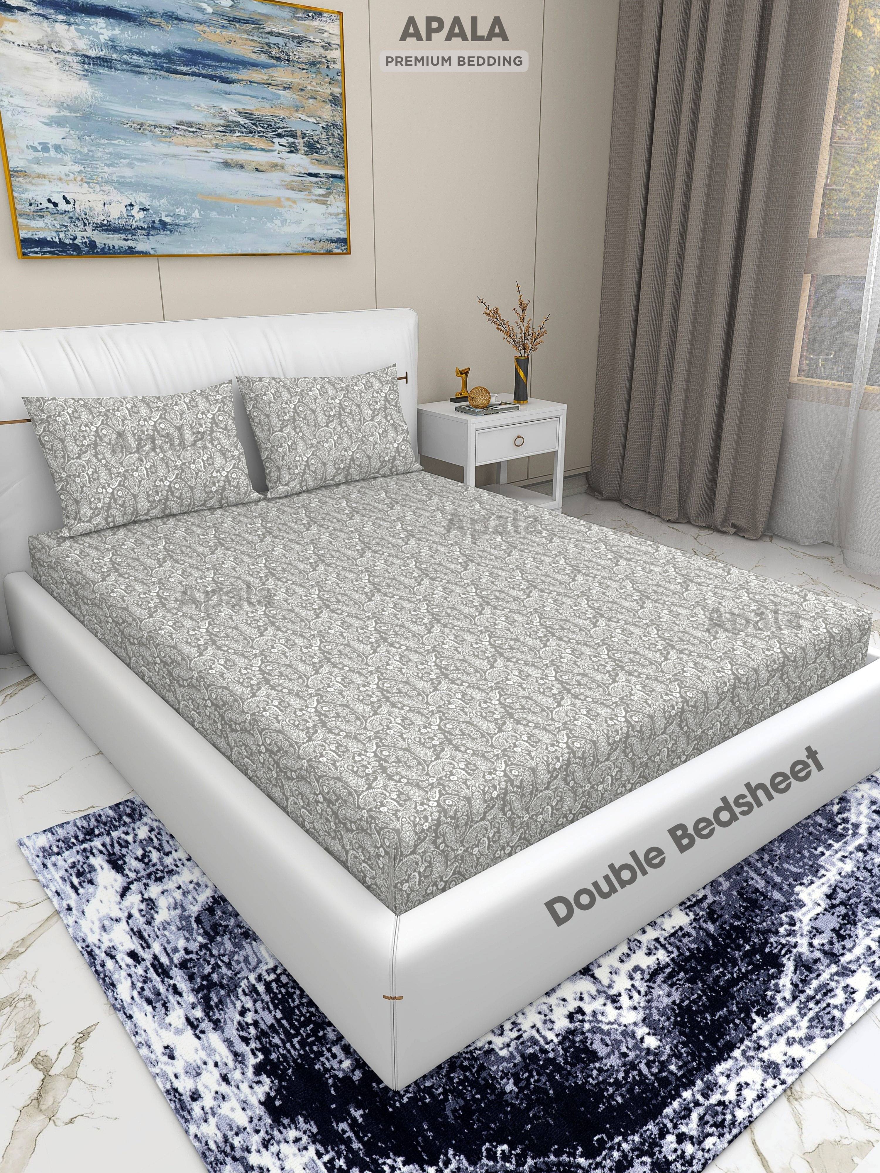 Apala Microfiber 1 Double King Bedsheet with 2 Pillow Covers ( Gray ) Apala Microfiber 1 Double King Bedsheet with 2 Pillow Covers ( Gray )