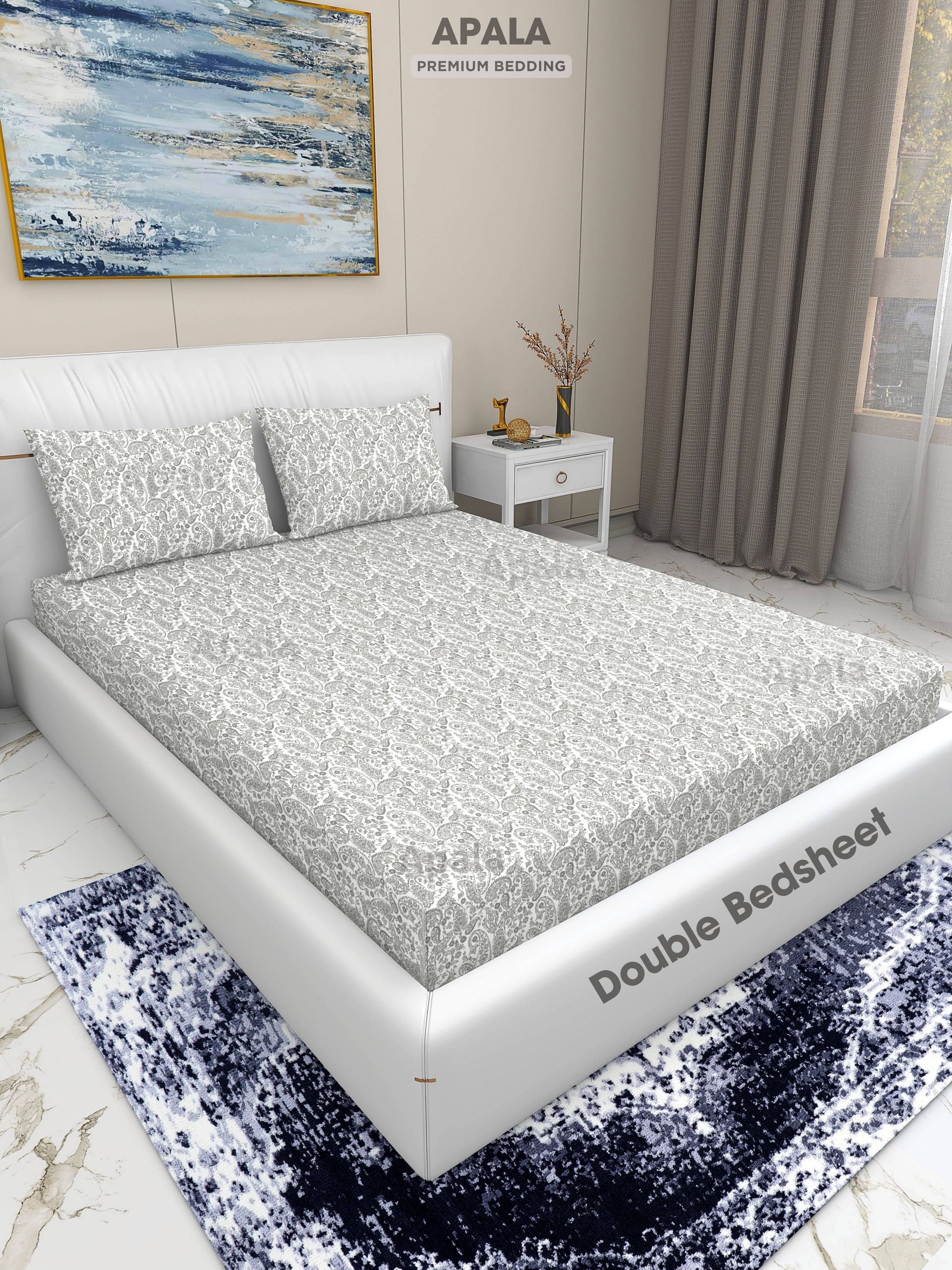     			Apala Microfiber 1 Double King Bedsheet with 2 Pillow Covers ( White )