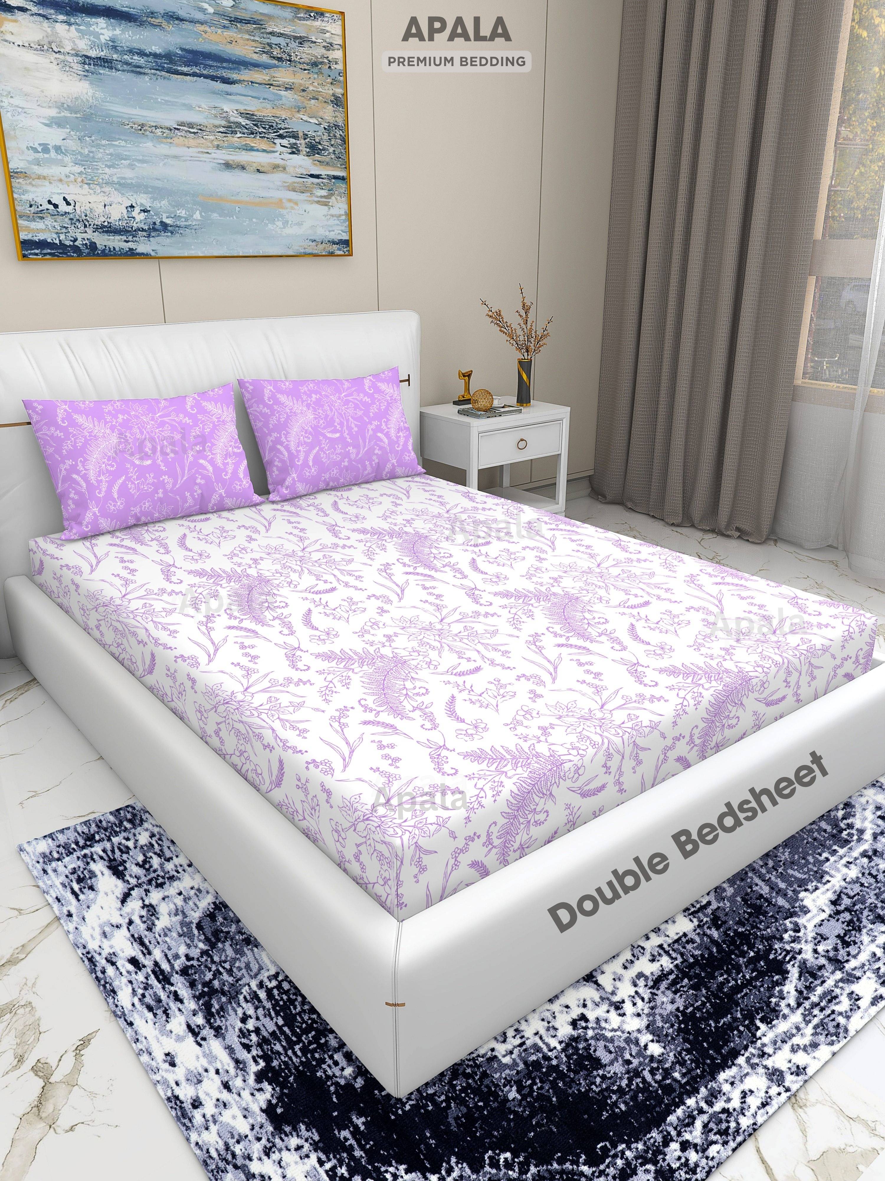     			Apala Microfiber 1 Double King Bedsheet with 2 Pillow Covers ( Cream )