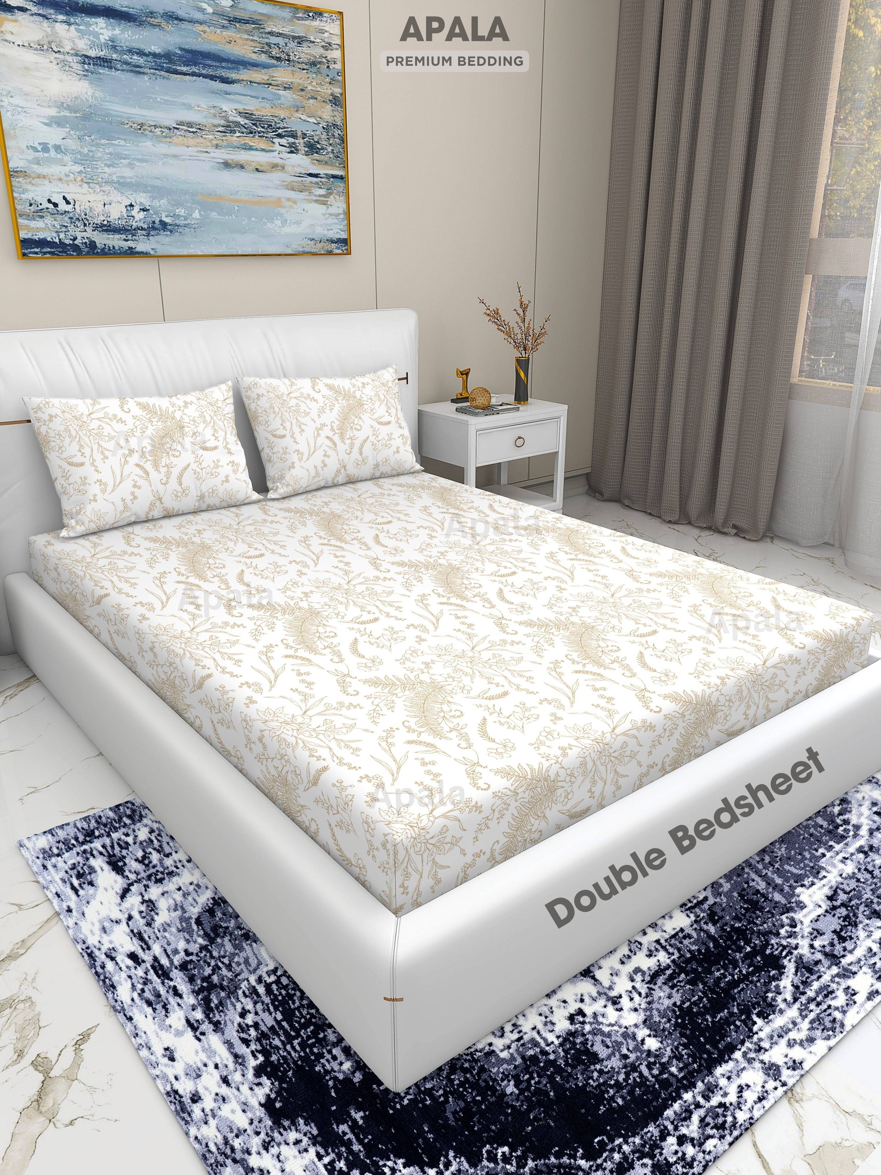     			Apala Microfiber 1 Double King Bedsheet with 2 Pillow Covers ( White )